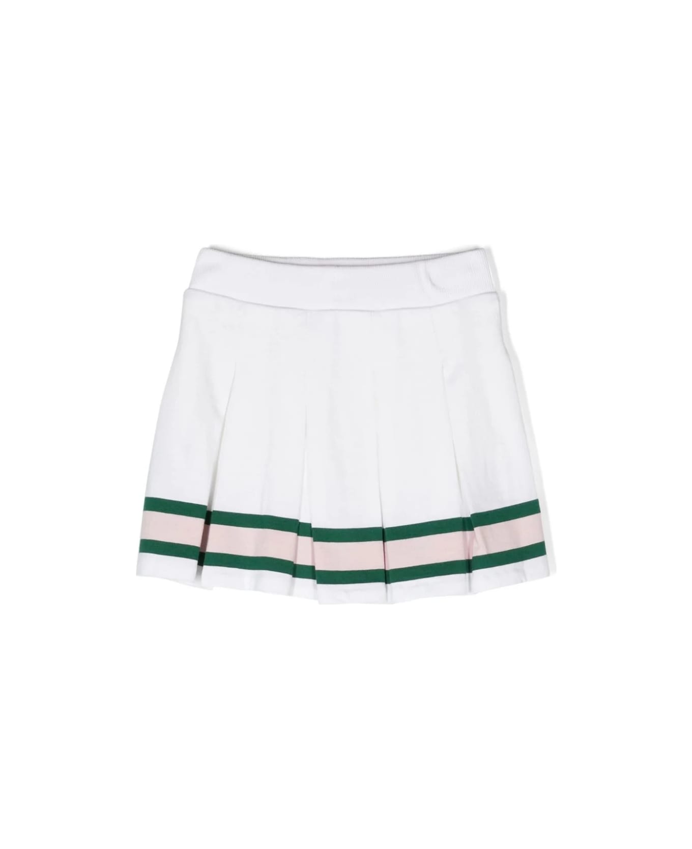 Ralph Lauren White Pleated Mini Skirt With Striped Pattern - White