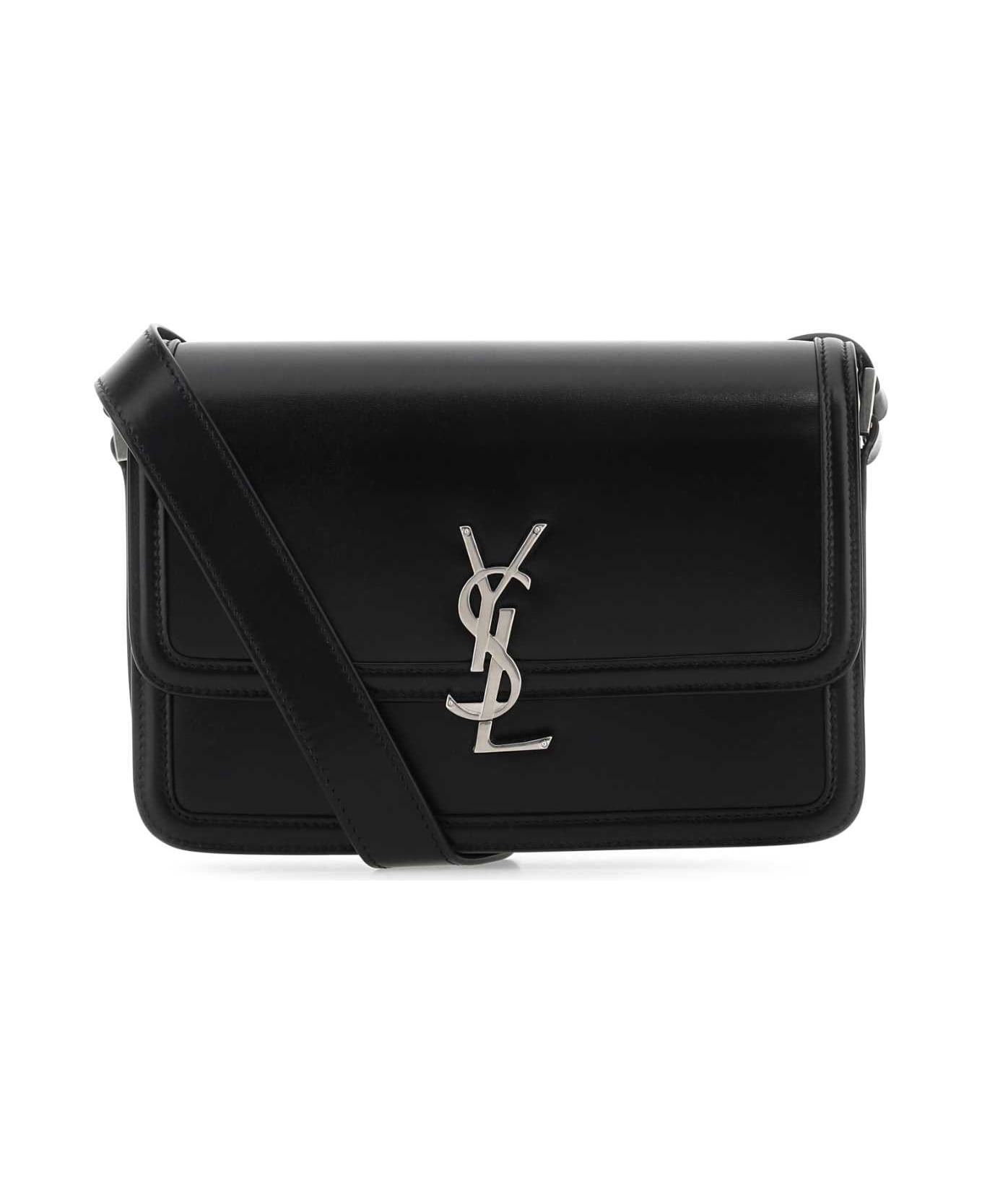 Saint Laurent Black Leather Solferino Shoulder Bag - Black