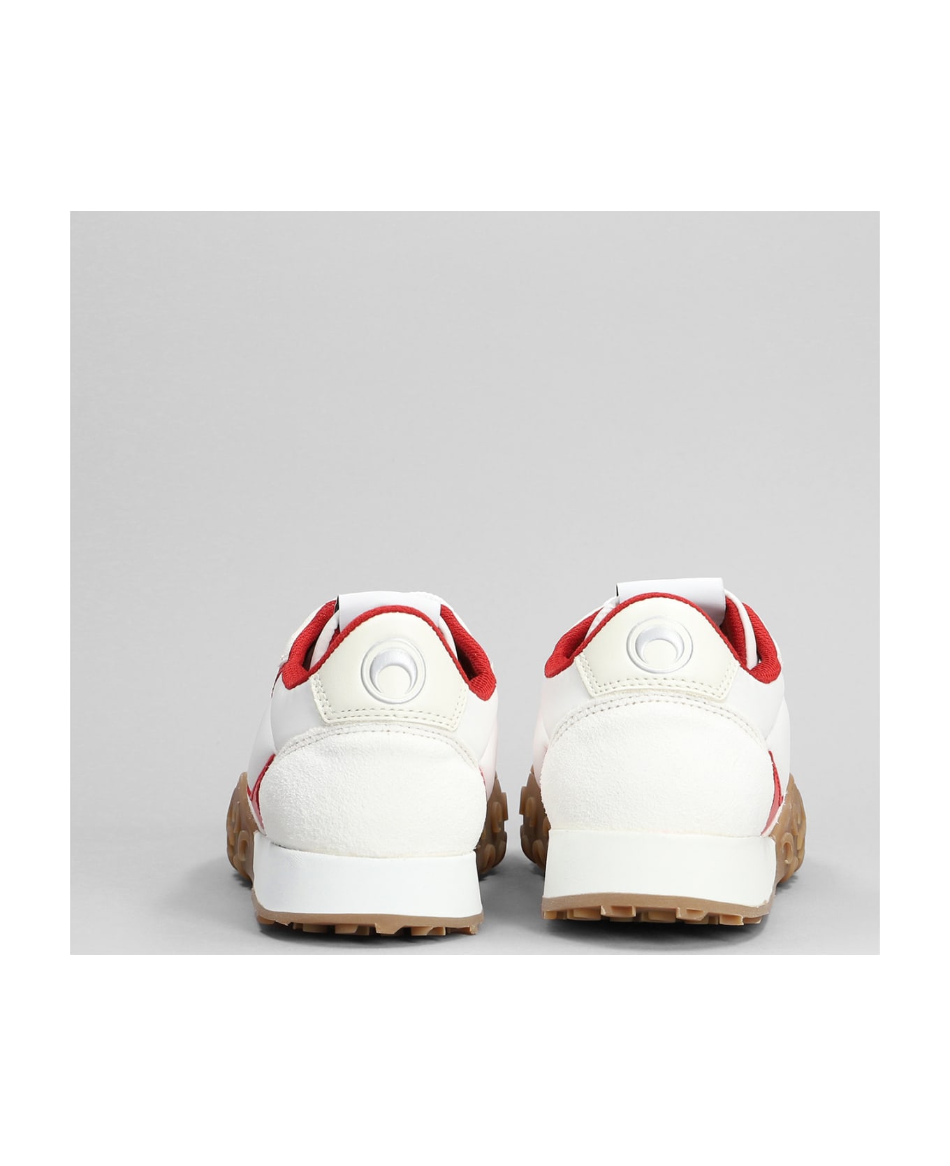 Marine Serre Ms Rise 22 Sneakers In White Suede And Fabric - white