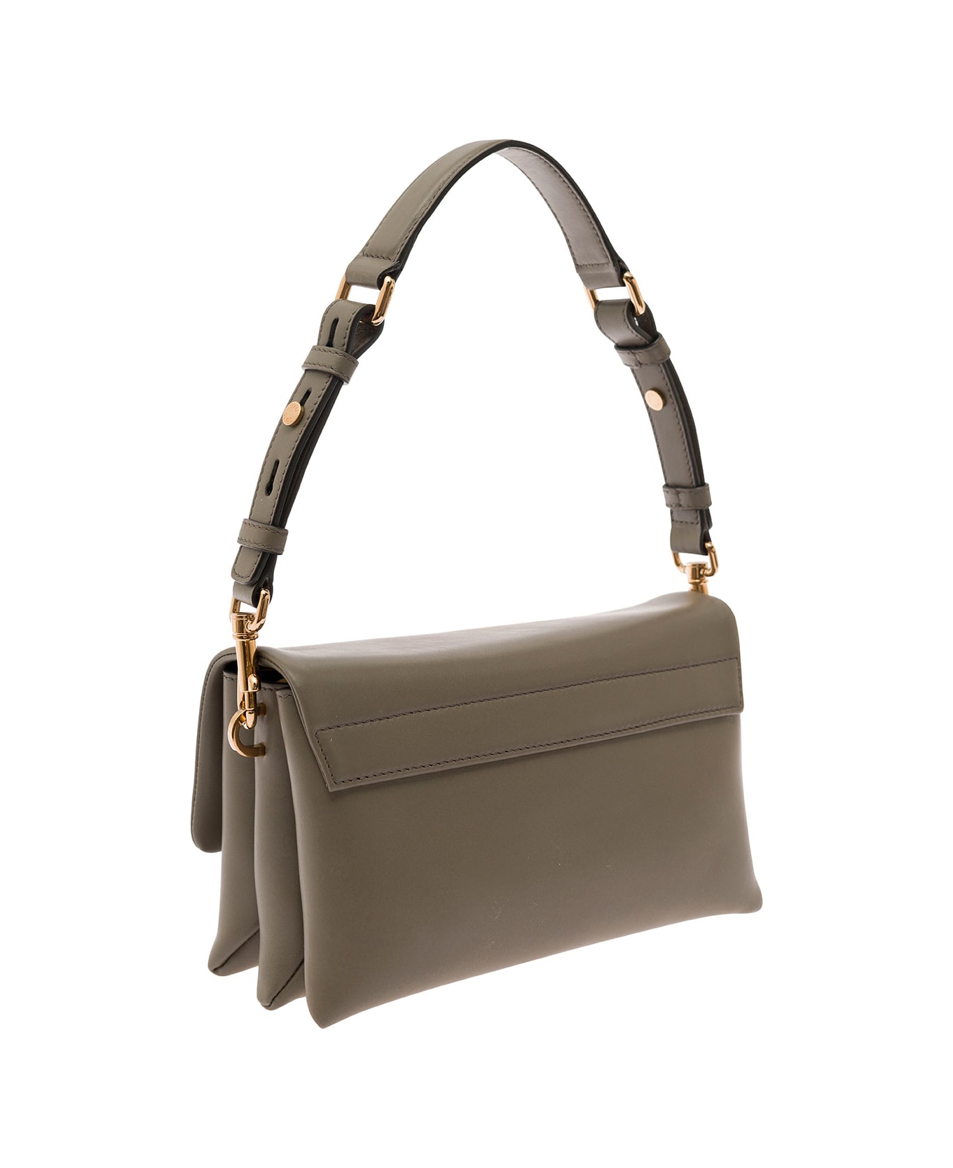 Tod's 'flap T Timeless' Grey Shoulder Bag In Leather Woman - Grey