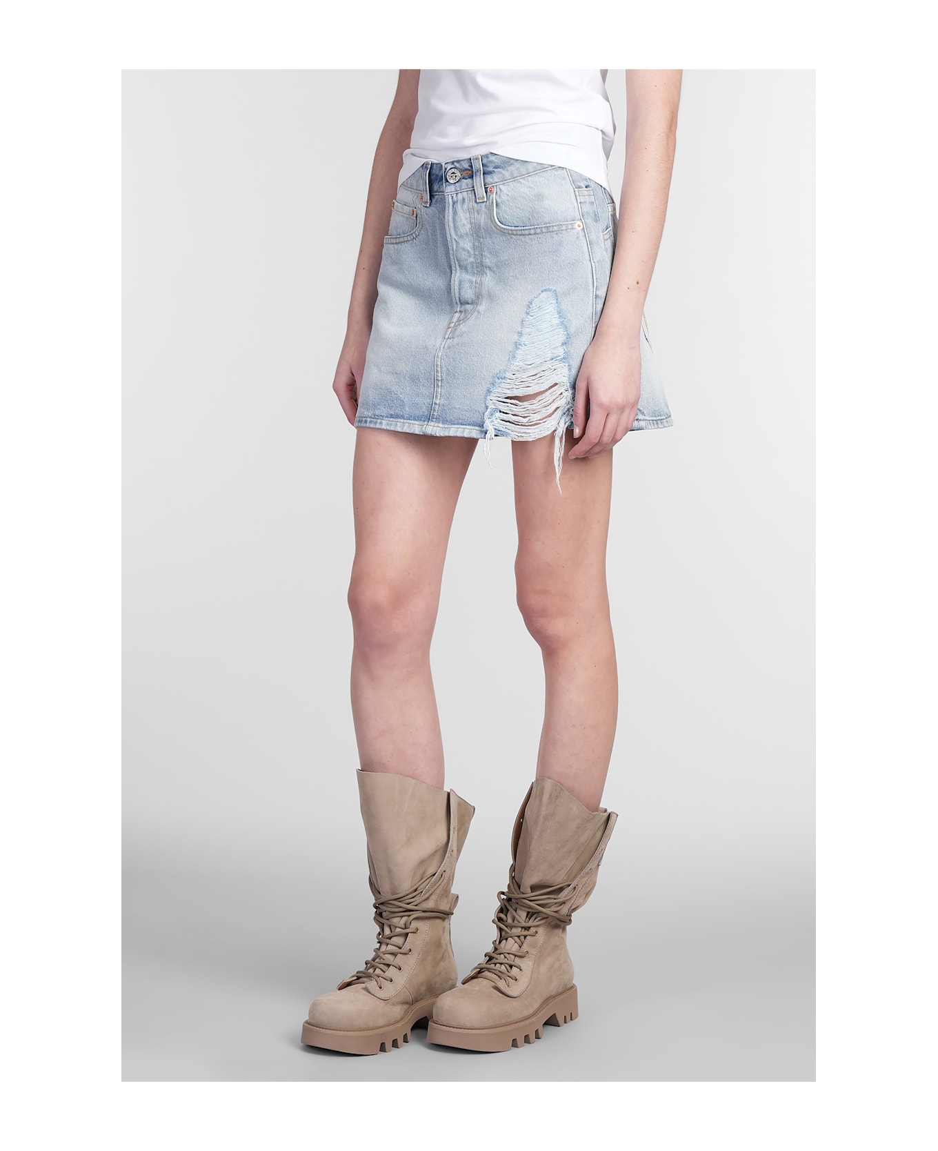 VETEMENTS Skirt In Blue Denim - blue