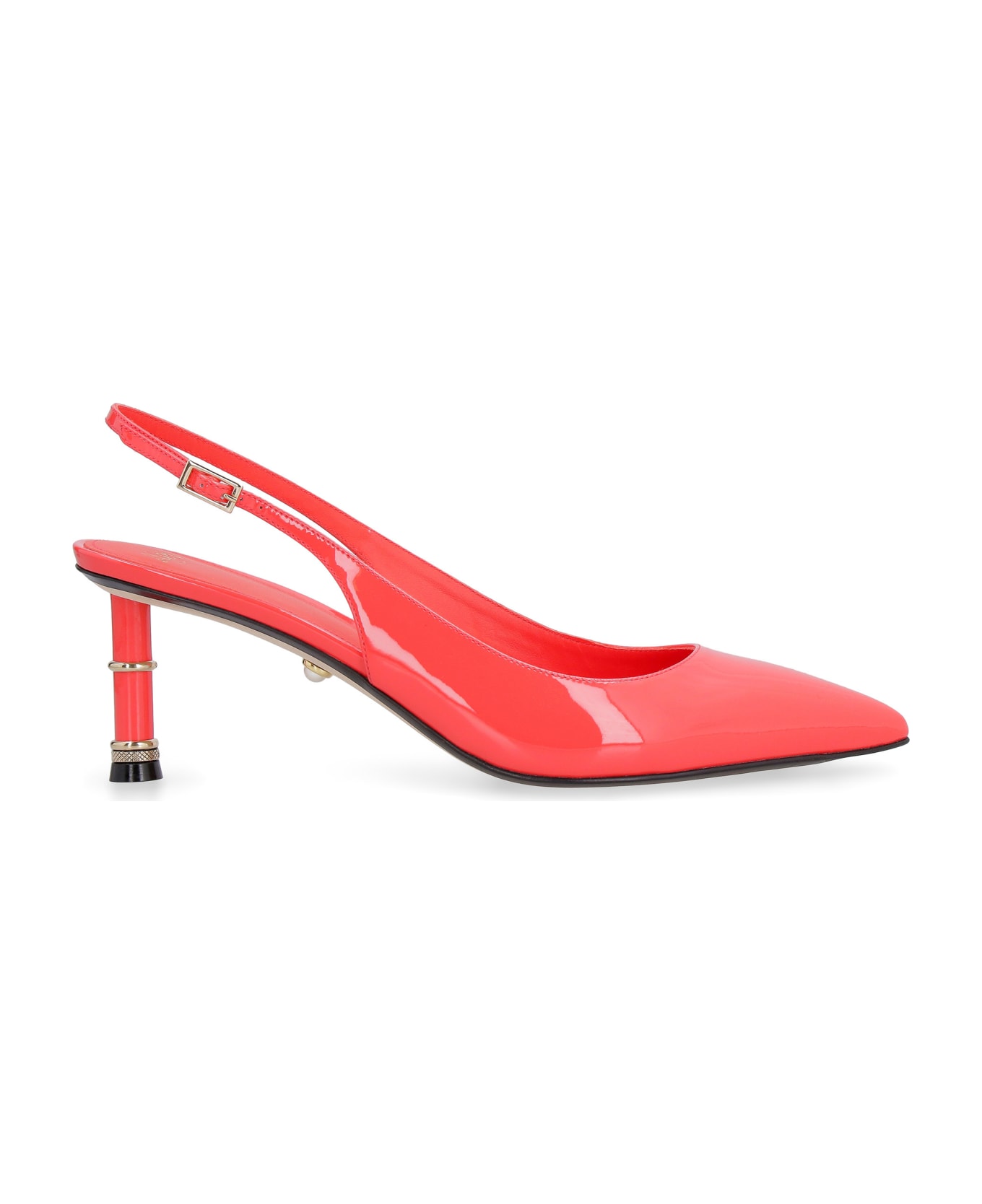 Alevì Evelin Patent Leather Slingback Pumps - Orange