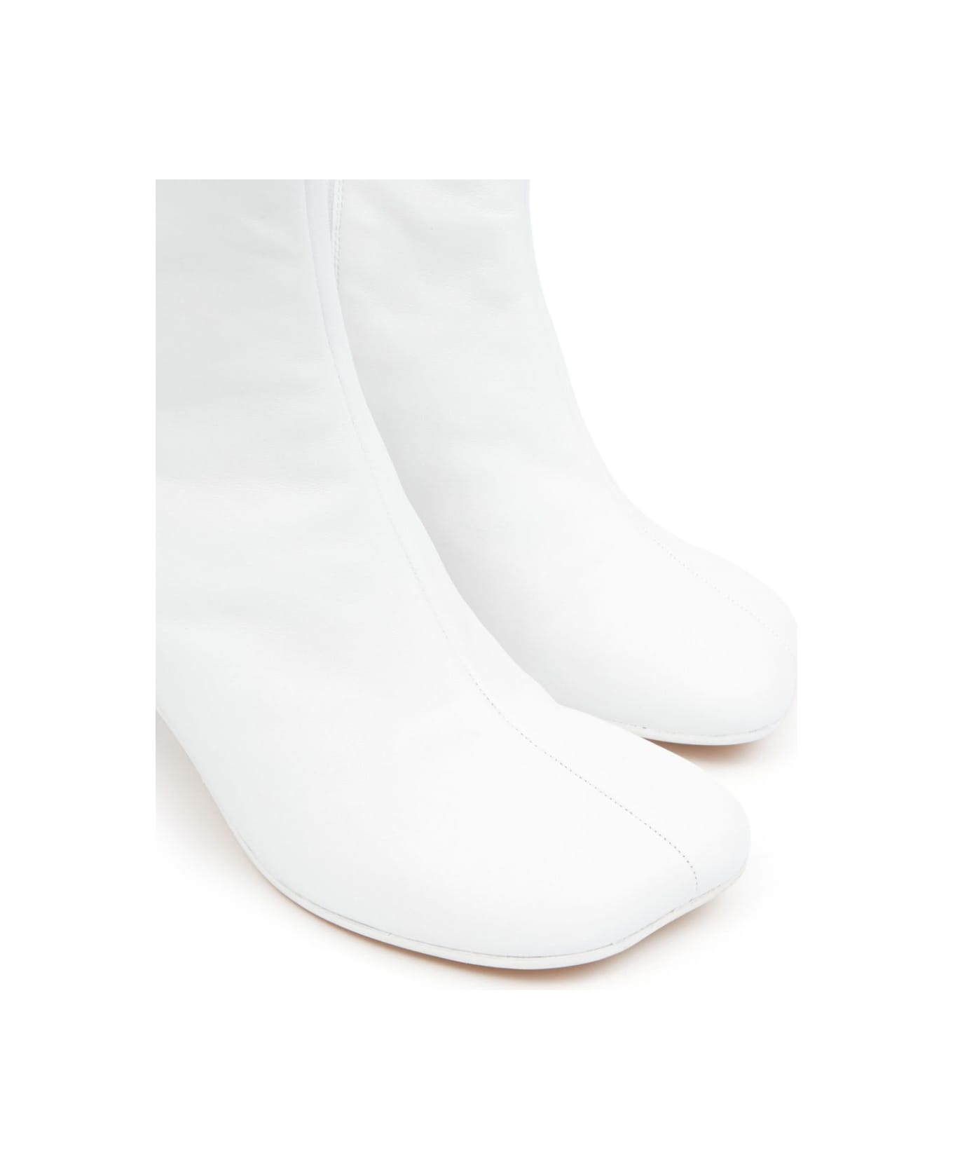 MM6 Maison Margiela Leather Ankle Boots - White
