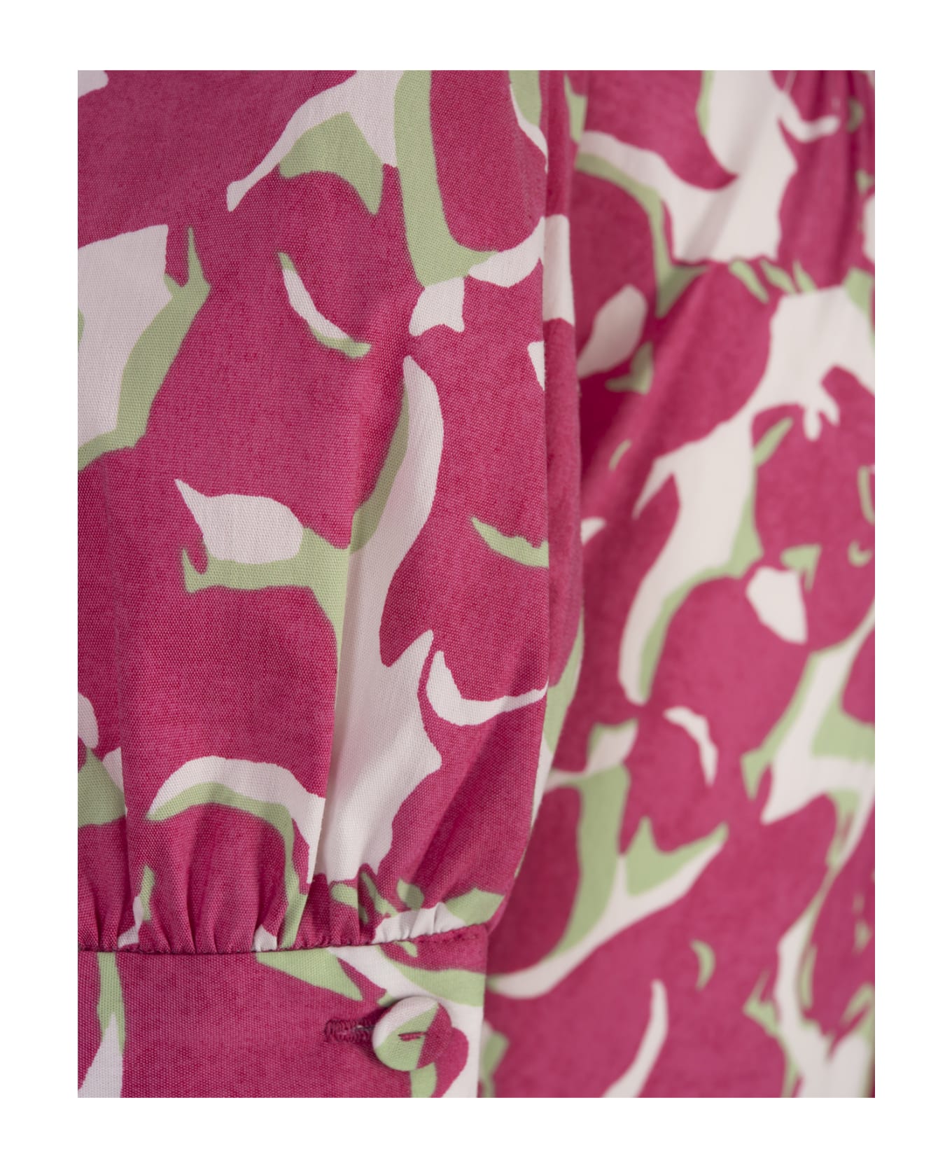 Diane Von Furstenberg Queena Cotton Dress In Flora Nocturna Pink - Pink