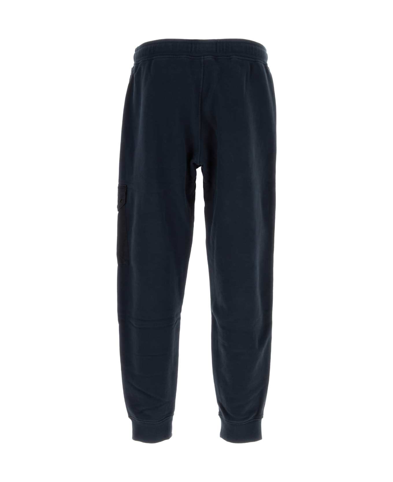 Stone Island Blue Cotton Joggers - NAVYBLUE