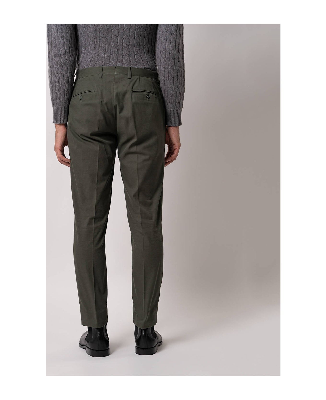 Larusmiani Velvet Trousers Howard Pants - Olive