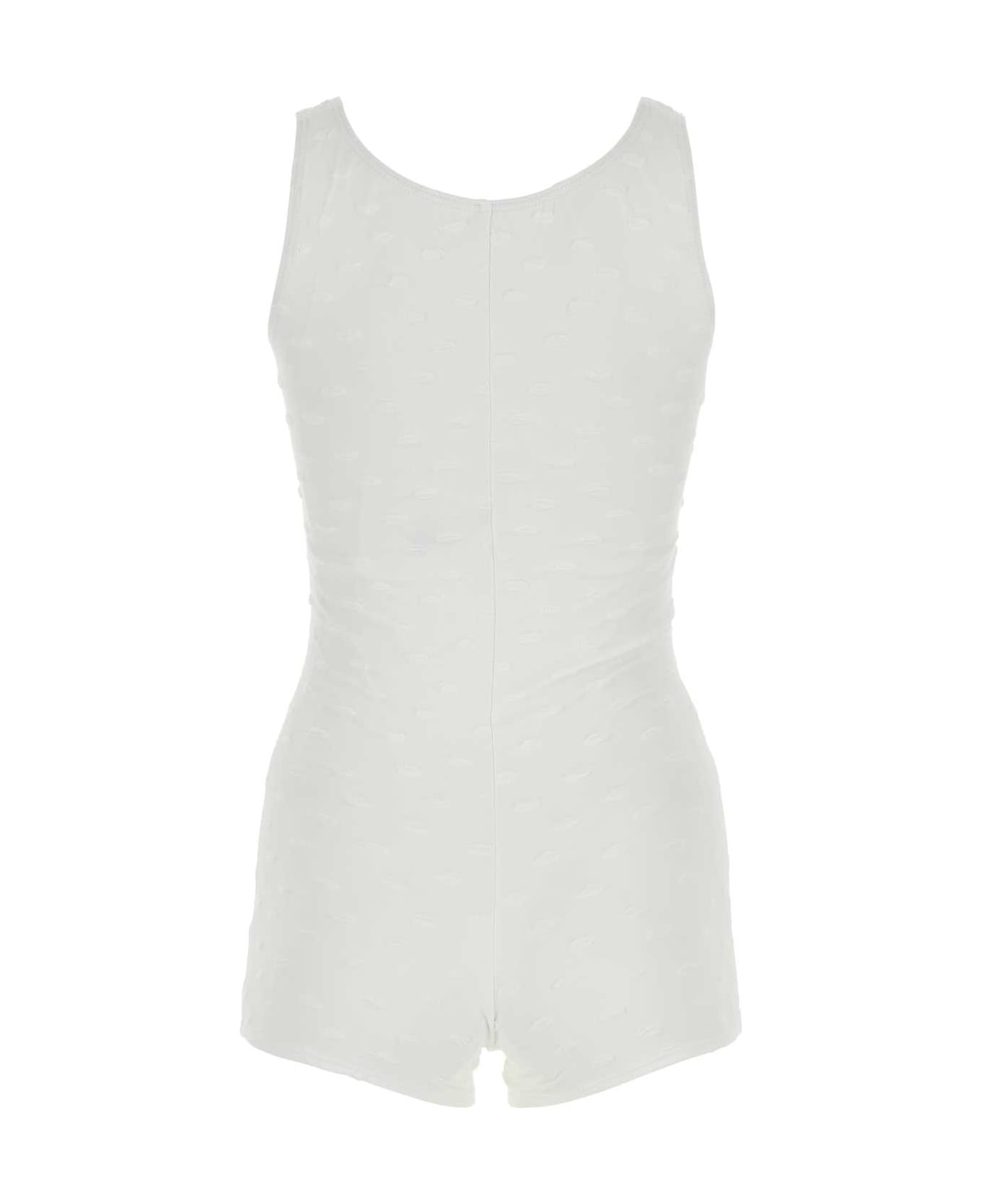 Gimaguas White Stretch Nylon Blend Levante Swimsuit - WHITE