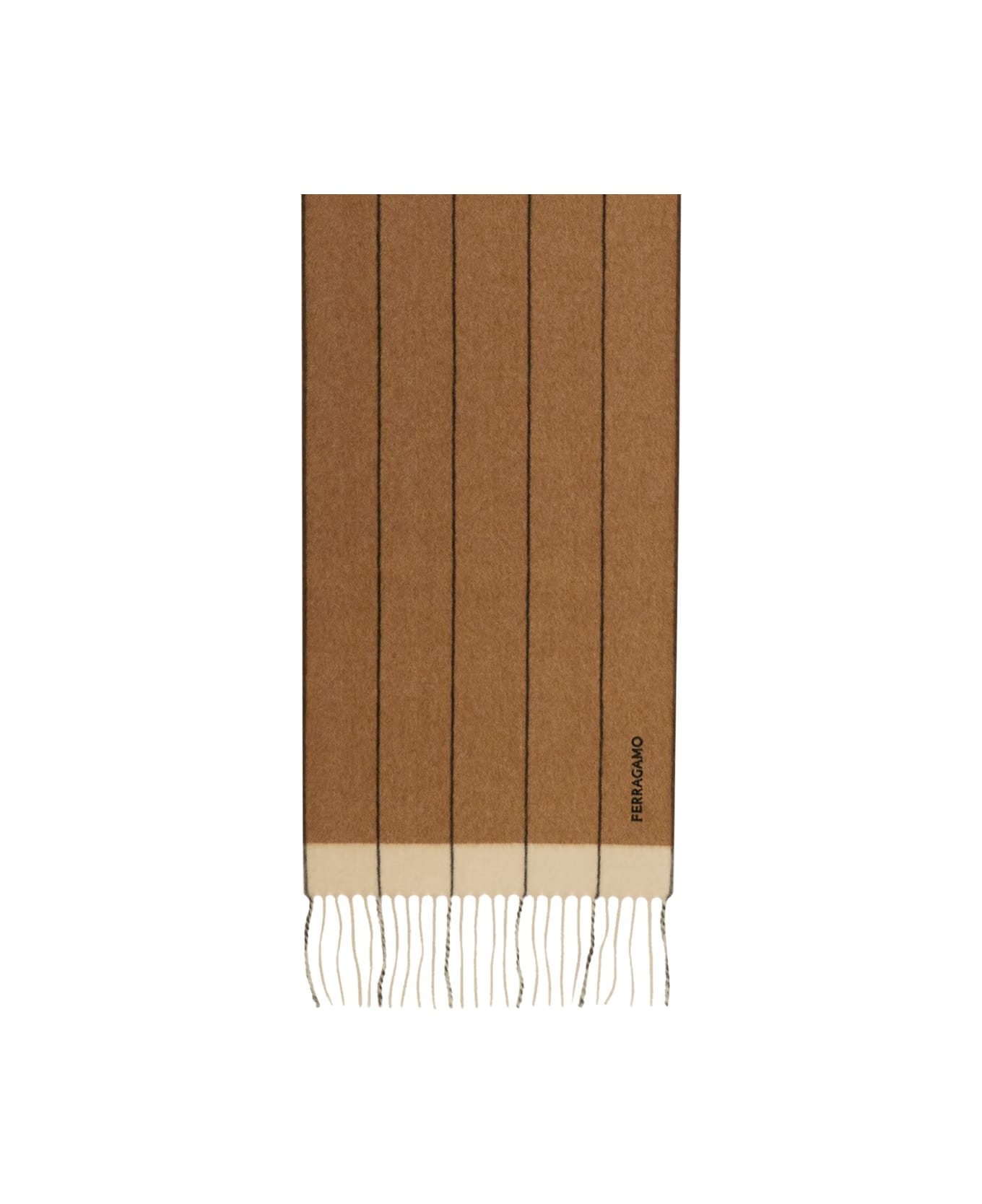 Ferragamo Cashmere Blend Scarf - BEIGE