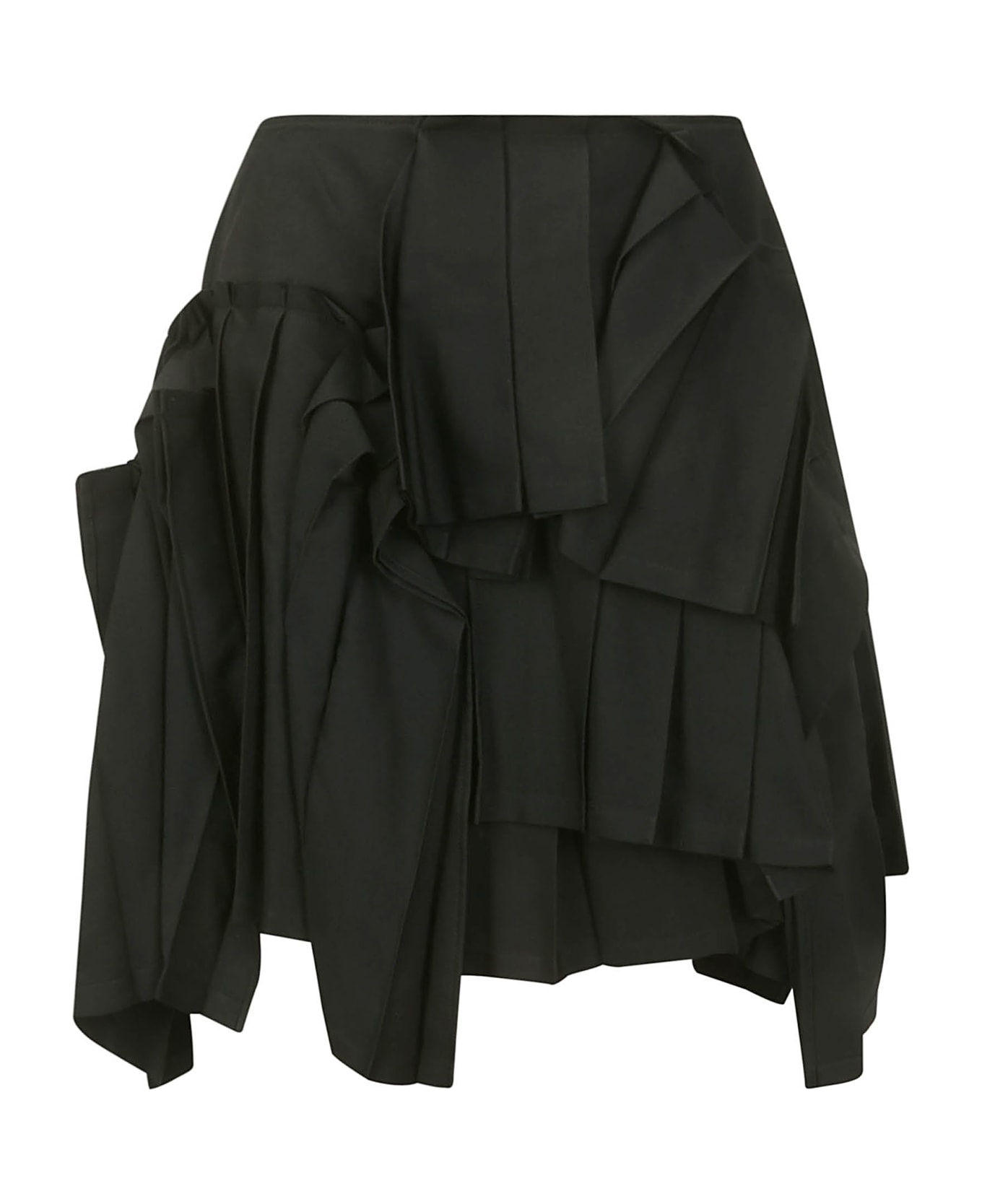 Yohji Yamamoto Pleated Short Skirt - BLACK