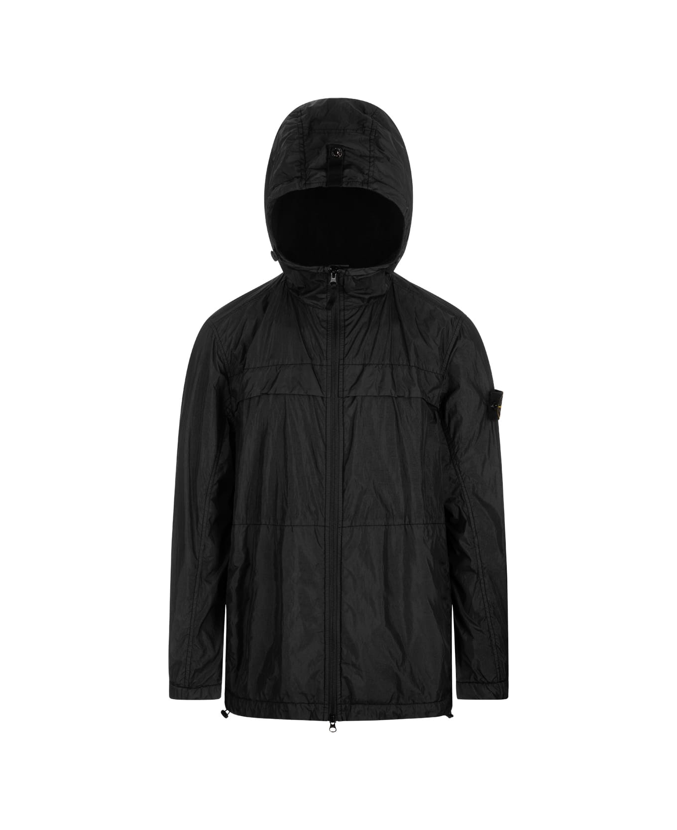Stone Island Garment Dyed Crinkle Reps R-ny Lightweight Jacket In Black - Black