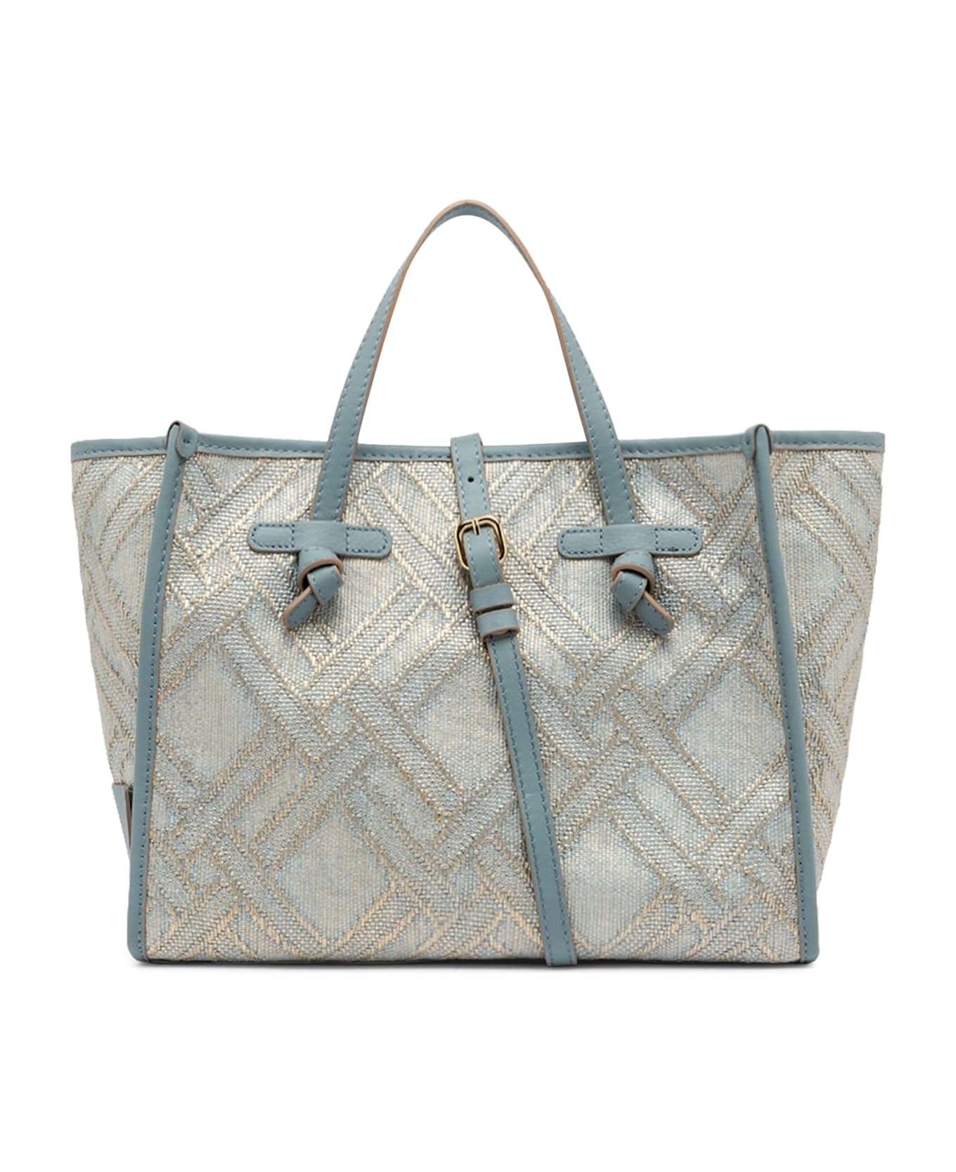 Gianni Chiarini Marcella Canvas And Leather Shopping Bag - Light Blue