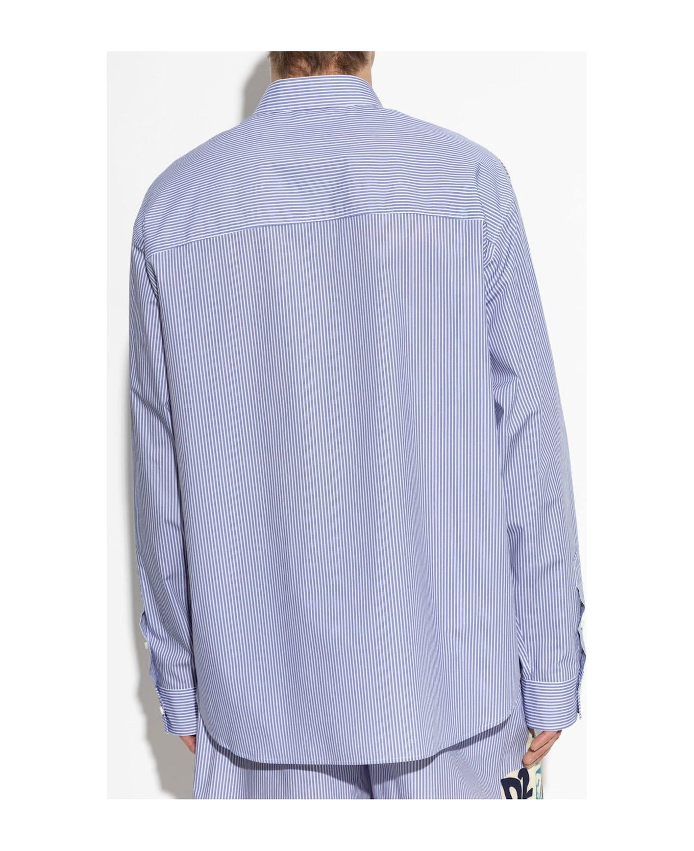 Dsquared2 Summer Lovers Oversized Pinstriped Shirt - BLUE/WHITE