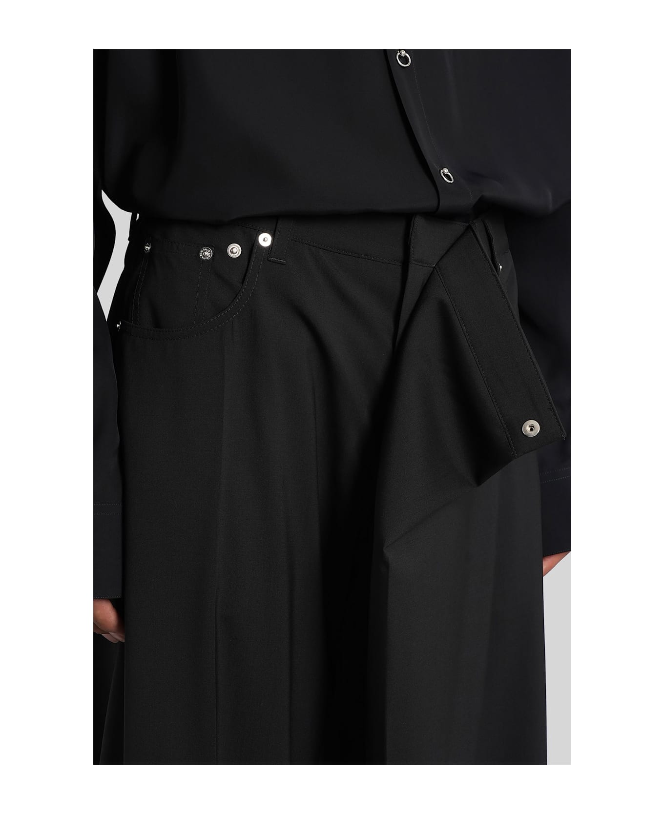 Mugler Pants In Black Cotton - black