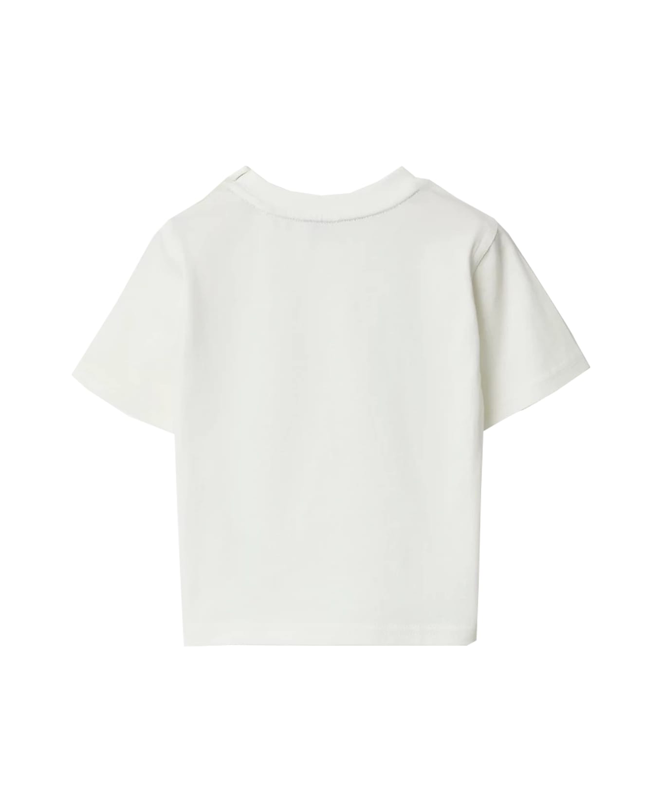 Burberry Cotton T-shirt With Ekd - White