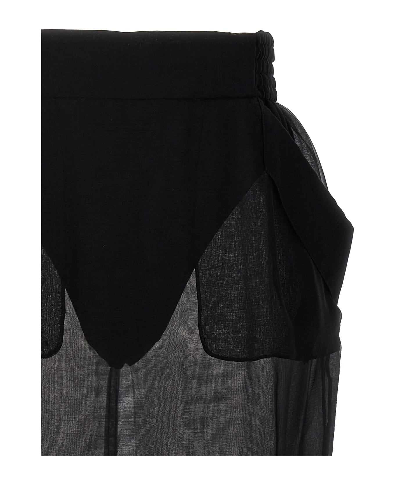 Saint Laurent Skirt Muslin Silk - Black   スカート