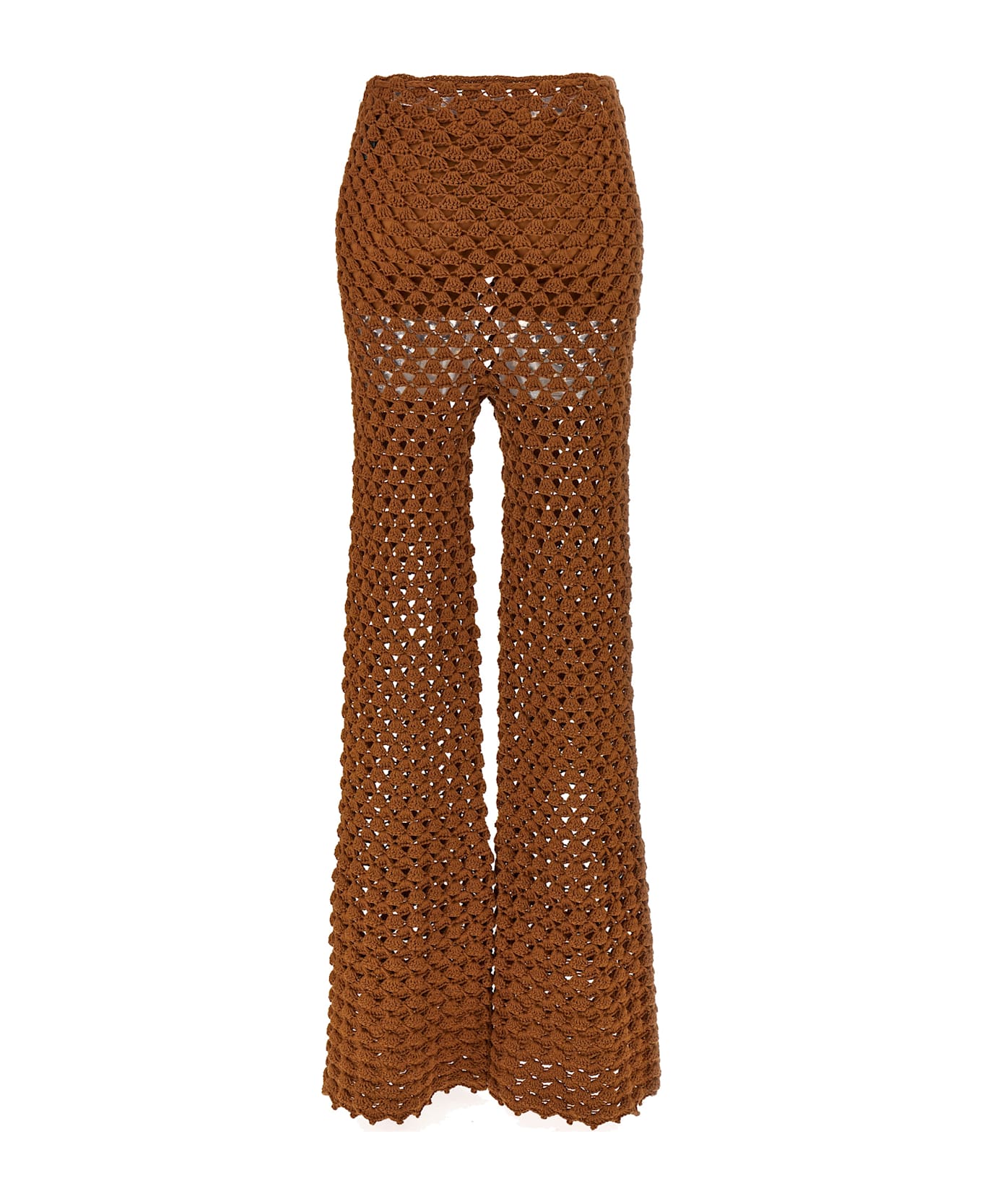 Ermanno Scervino Crochet Pants - Brown