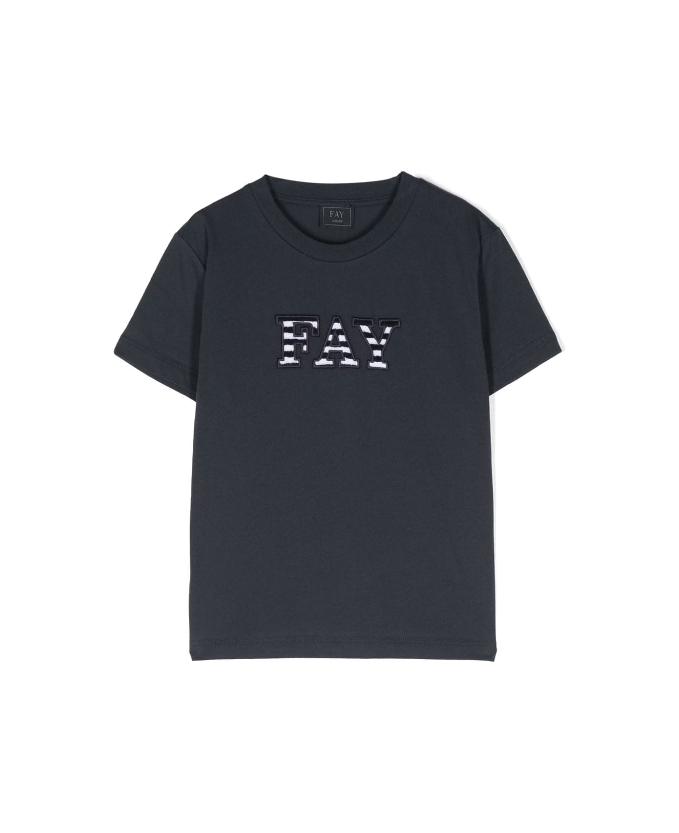 Fay Logo Cotton T-shirt - Blue