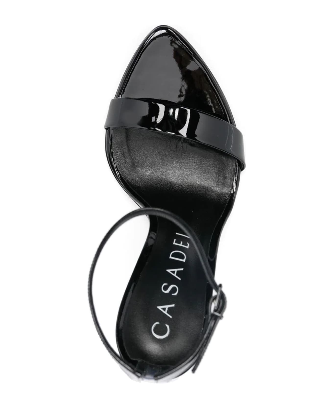 Casadei Black Calf Leather Sandals - Black