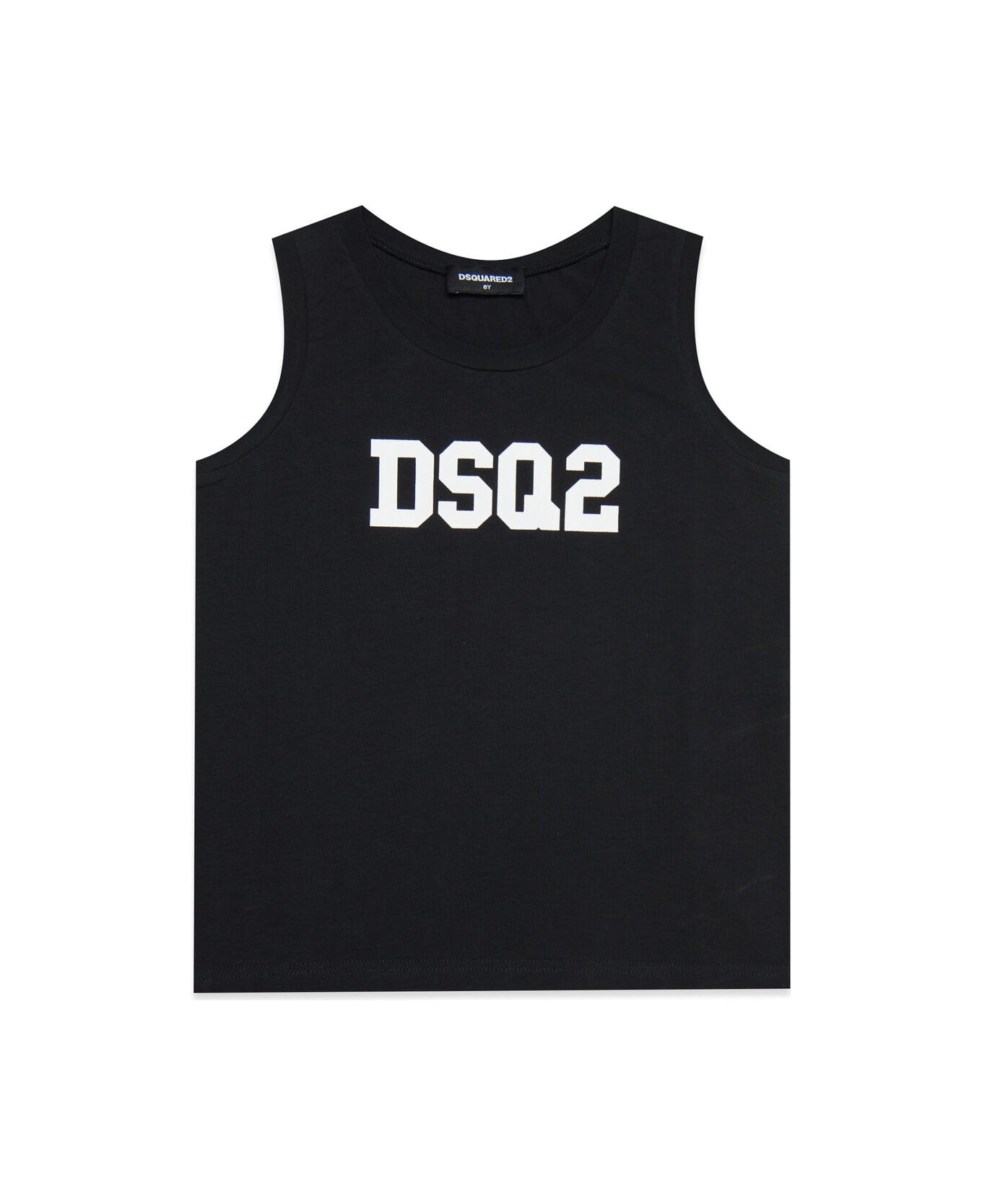 Dsquared2 D2mt11u Over T-shirts Dsquared Black Sleeveless Jersey T-shirt With Logo - Black
