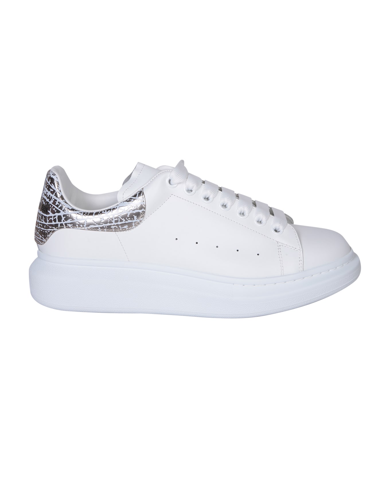 Alexander McQueen White/silver Oversize Sneakers - White