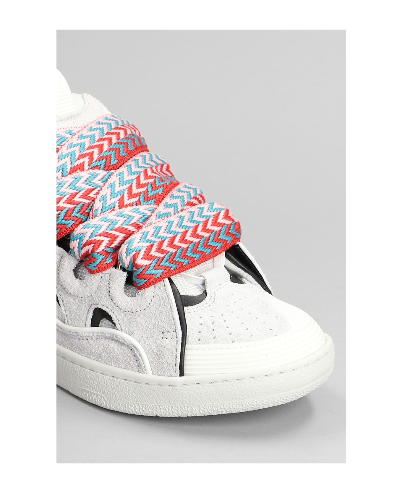 Lanvin Curb Sneakers In White Leather - white