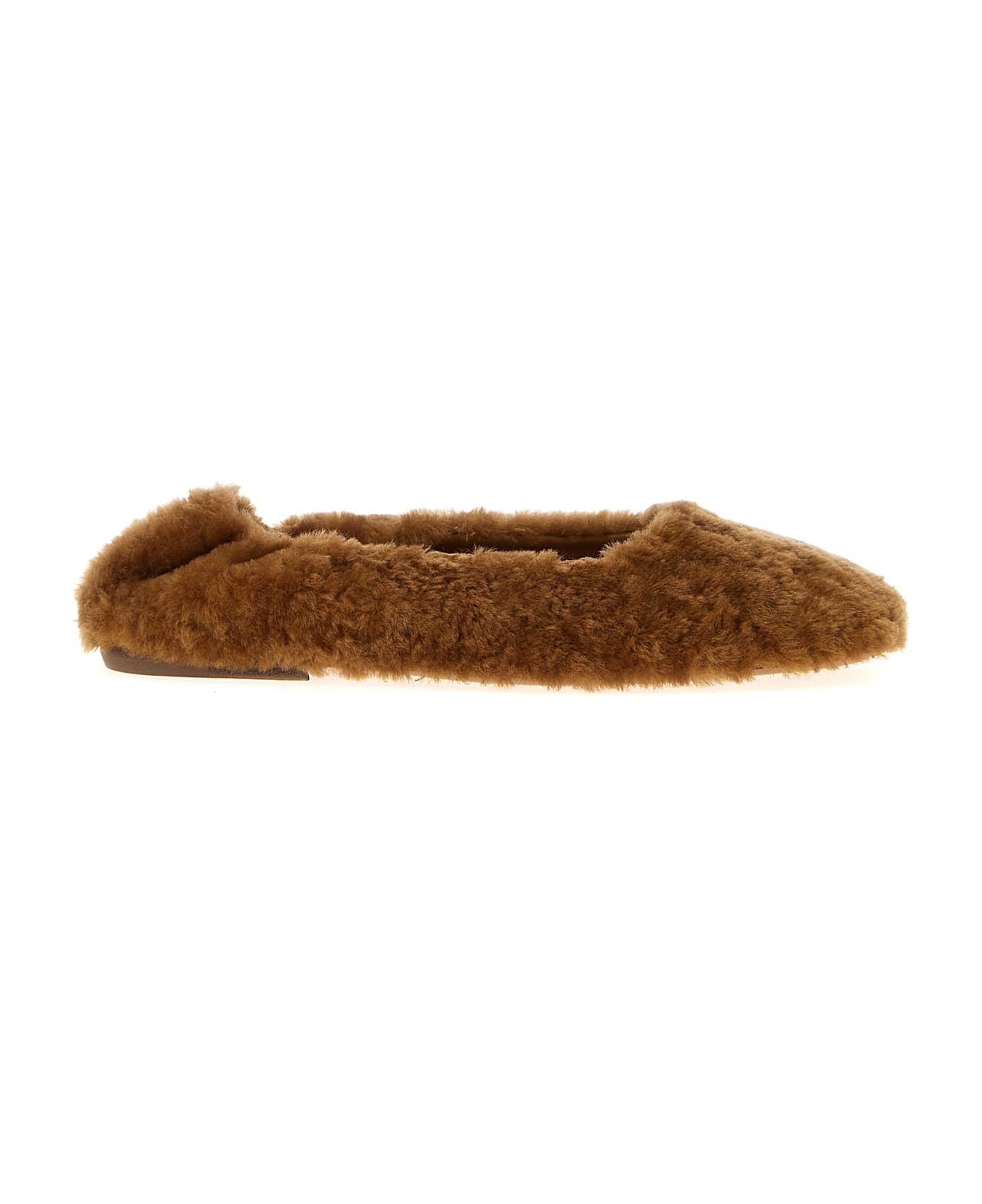 Dries Van Noten Fur Ballet Flats - Brown