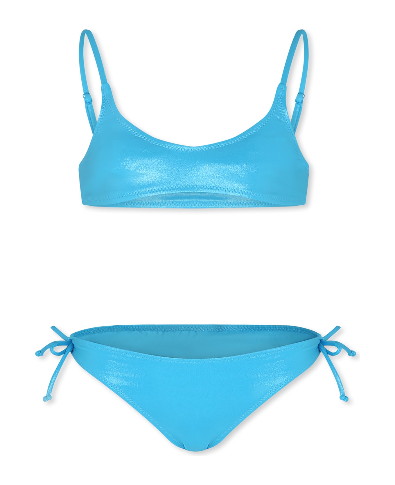 MC2 Saint Barth Light Blue Bikini For Girl With Logo - Light Blue