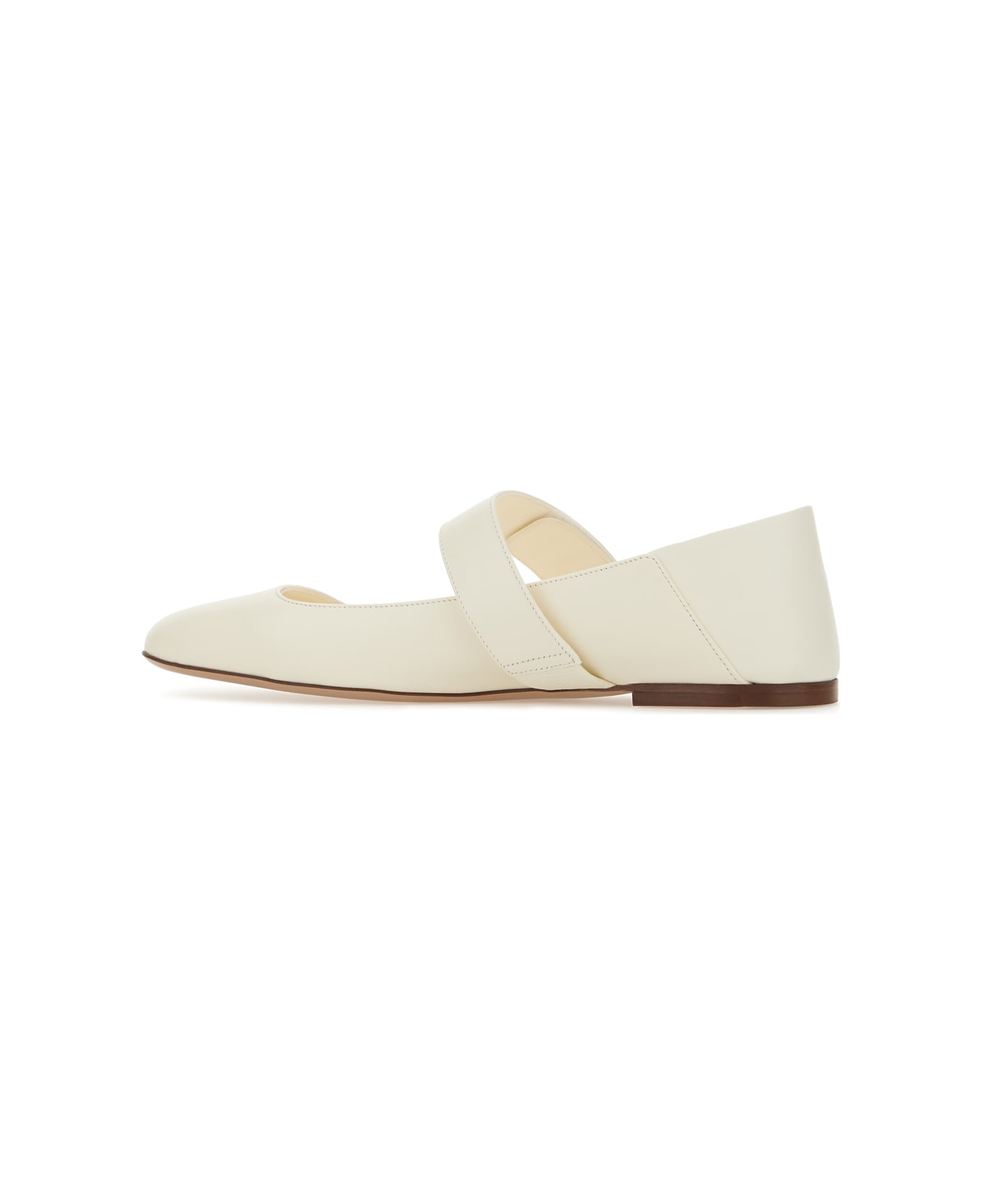 Valentino Garavani Ivory Leather Ballerinas - IVORY