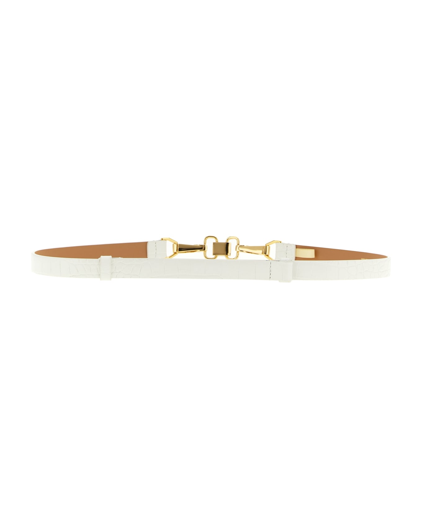 Elisabetta Franchi Jewel Clamp Belt - White