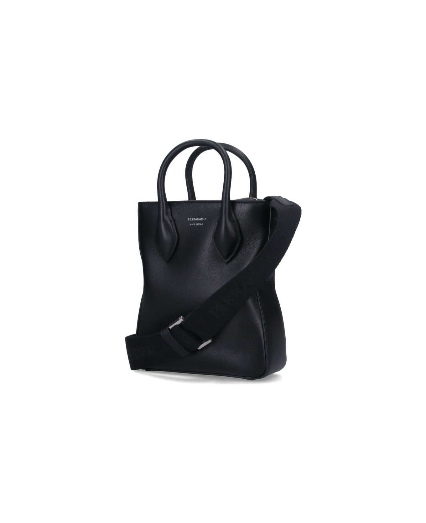 Ferragamo Small Logo Tote Bag - Black  