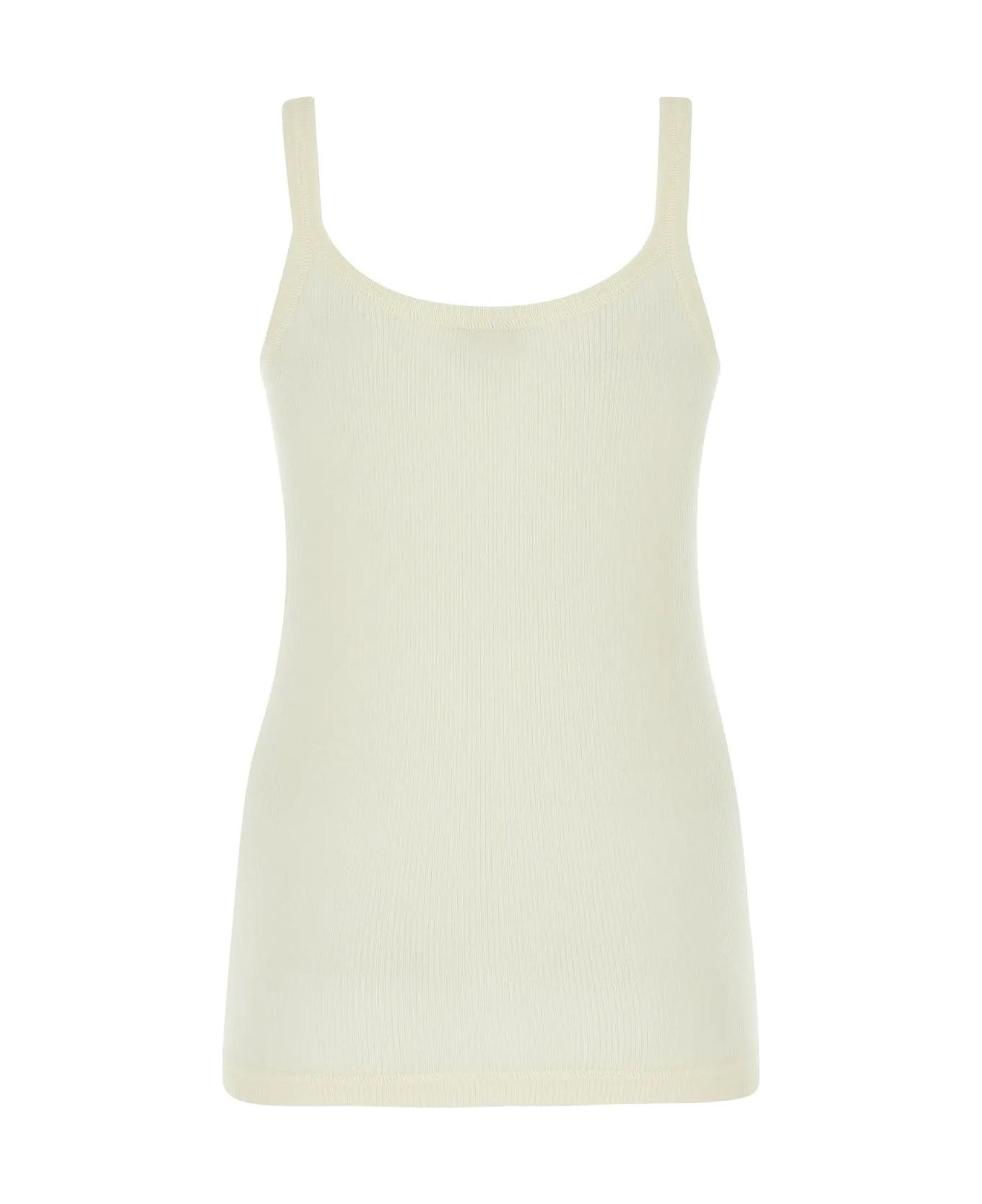 Bottega Veneta Ribbed Tank Top - BIANCO