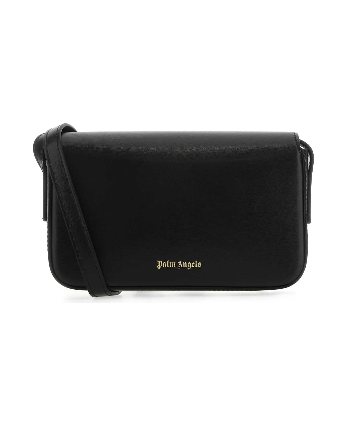 Palm Angels Black Leather Palm Beach Bridge Crossbody Bag - 1076