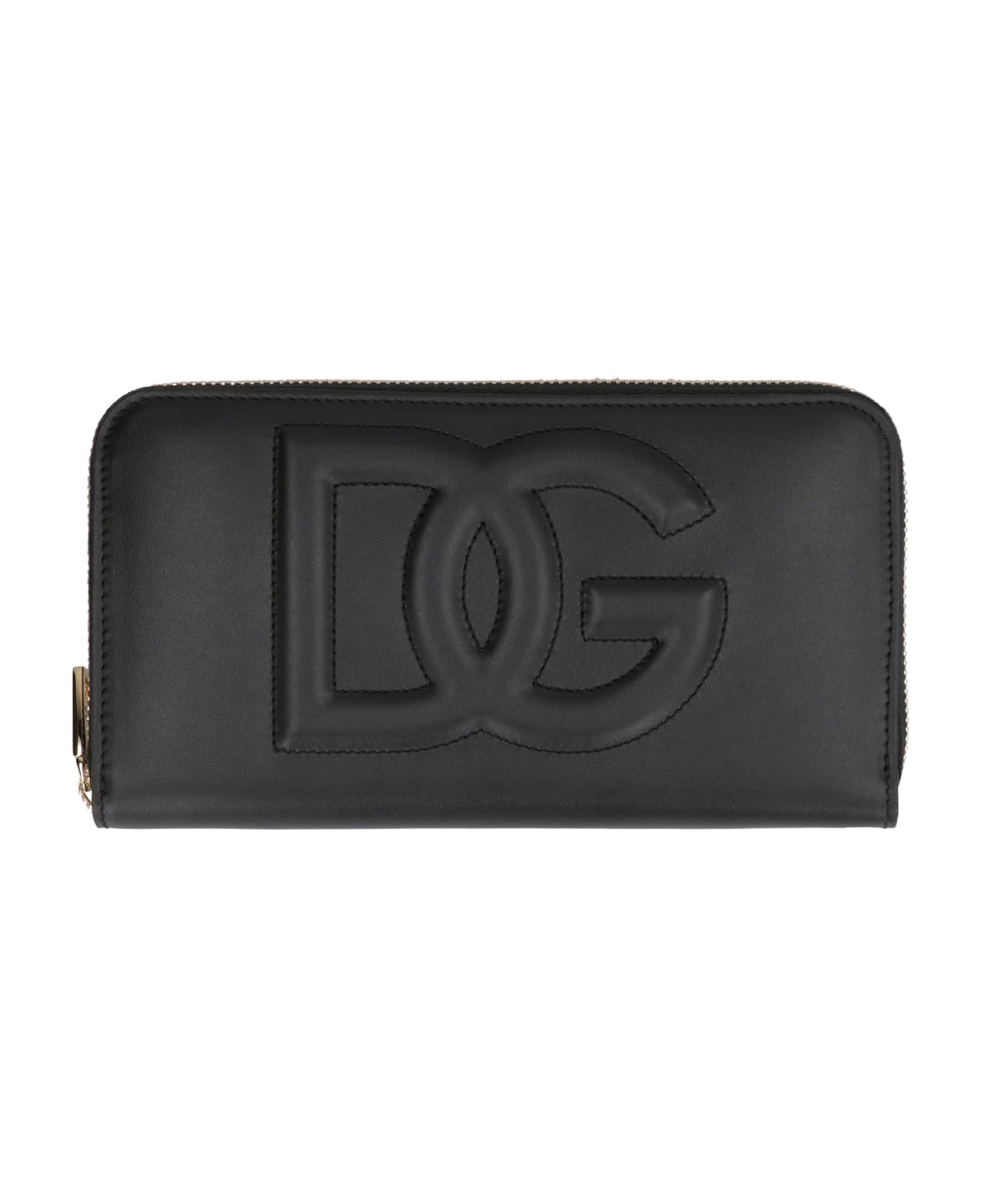 Dolce & Gabbana Dg Logo Leather Zip-around Wallet - black