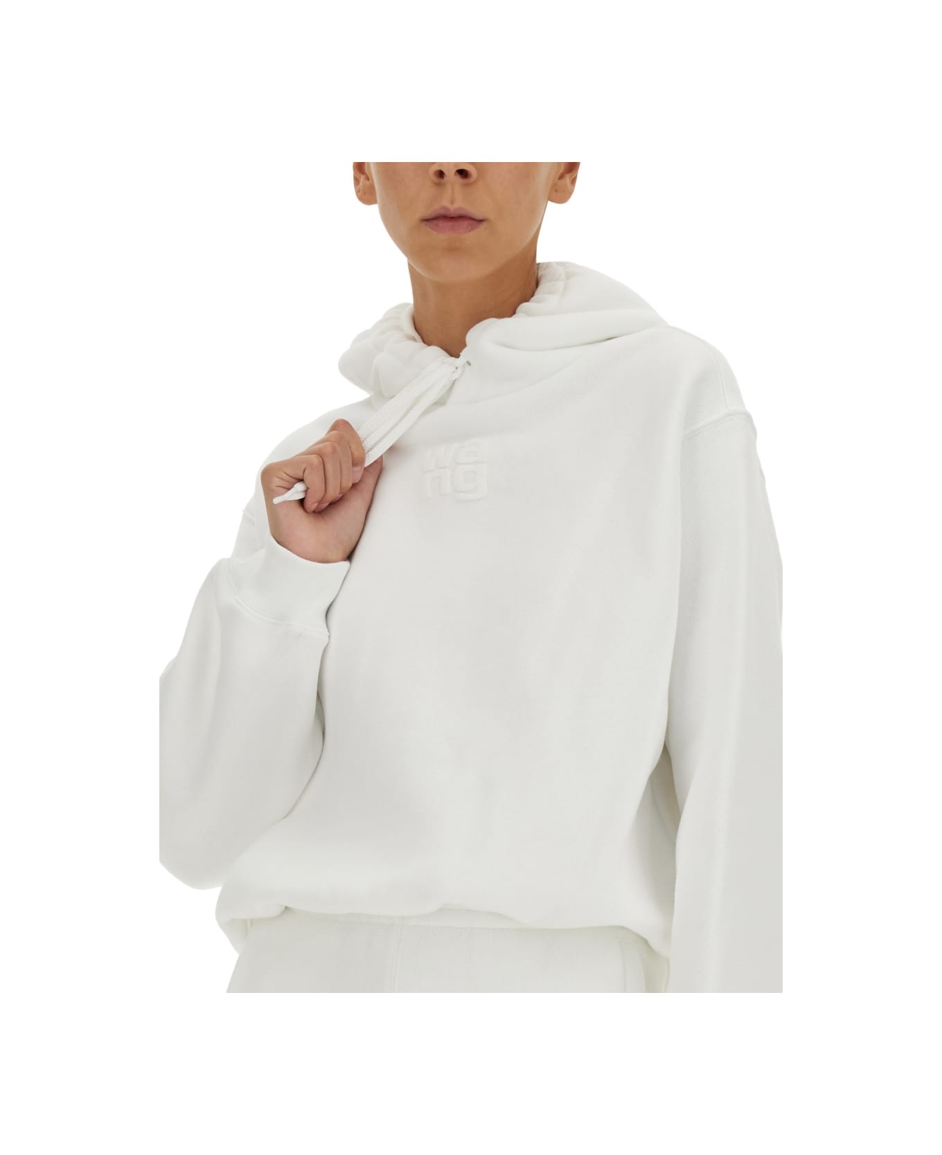 T by Alexander Wang Essential Sweatshirt - WHITE フリース