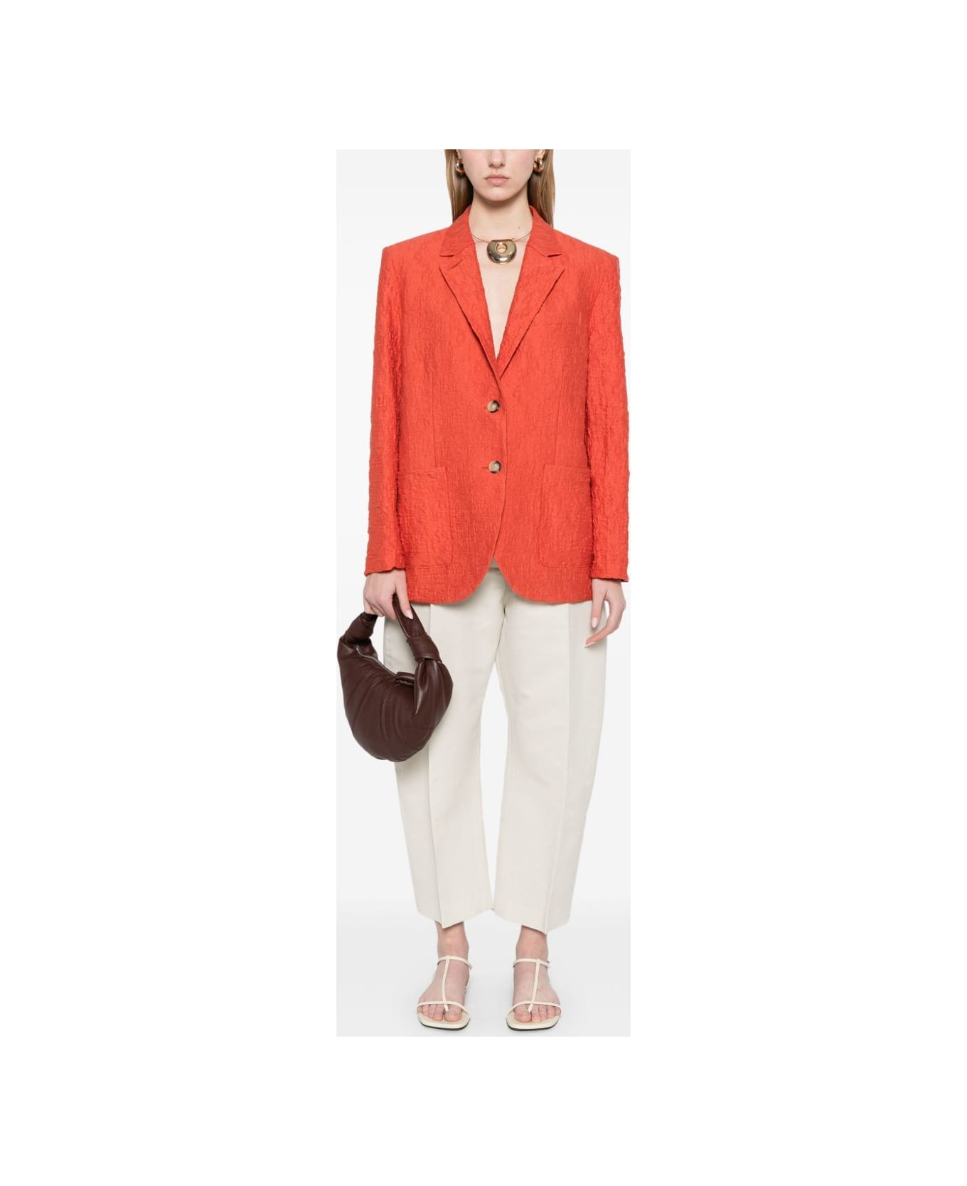 Harris Wharf London Cotton Blend Blazer Jacket - Orange