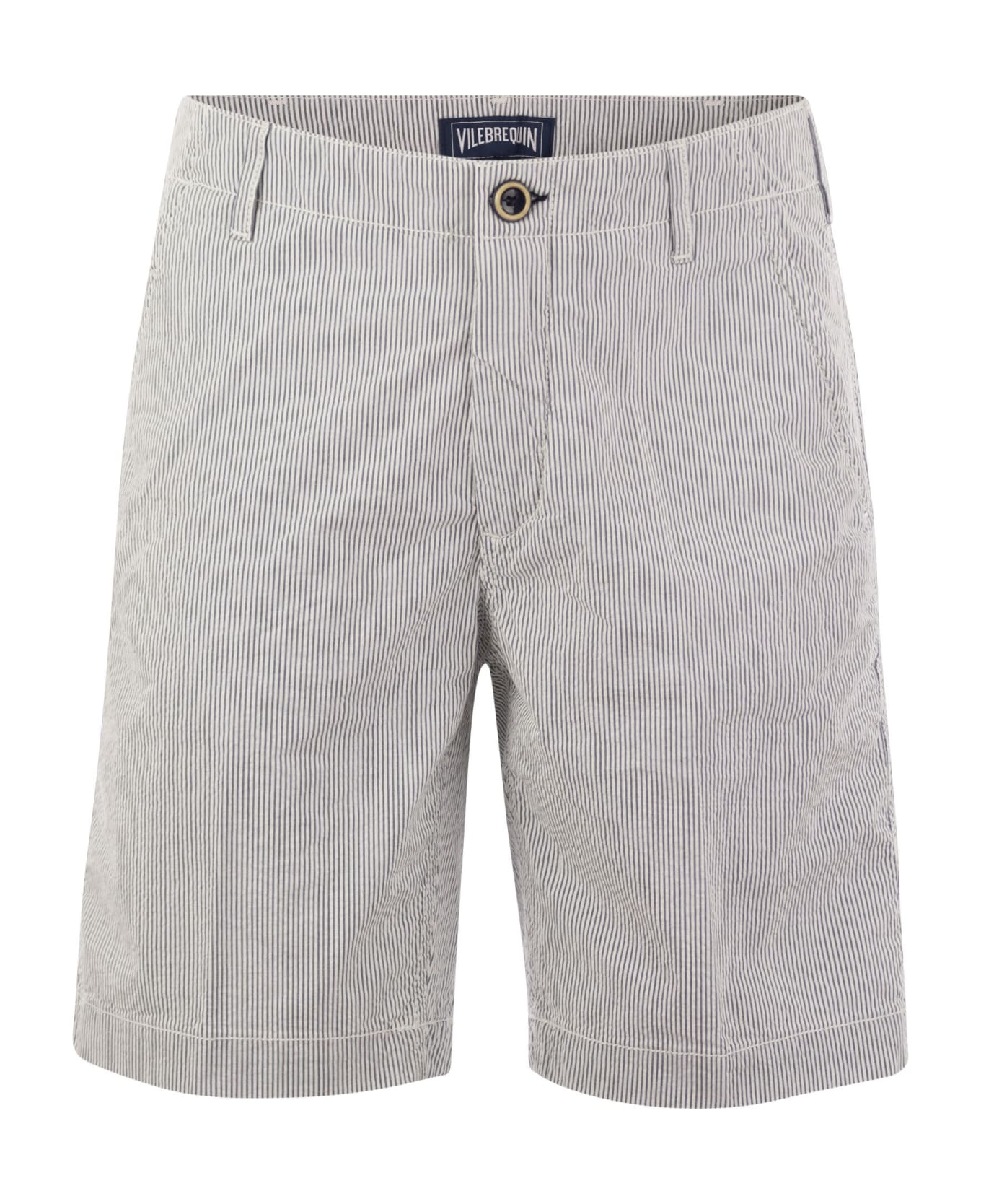 Vilebrequin Micro Striped Cotton Bermuda Shorts - Blue