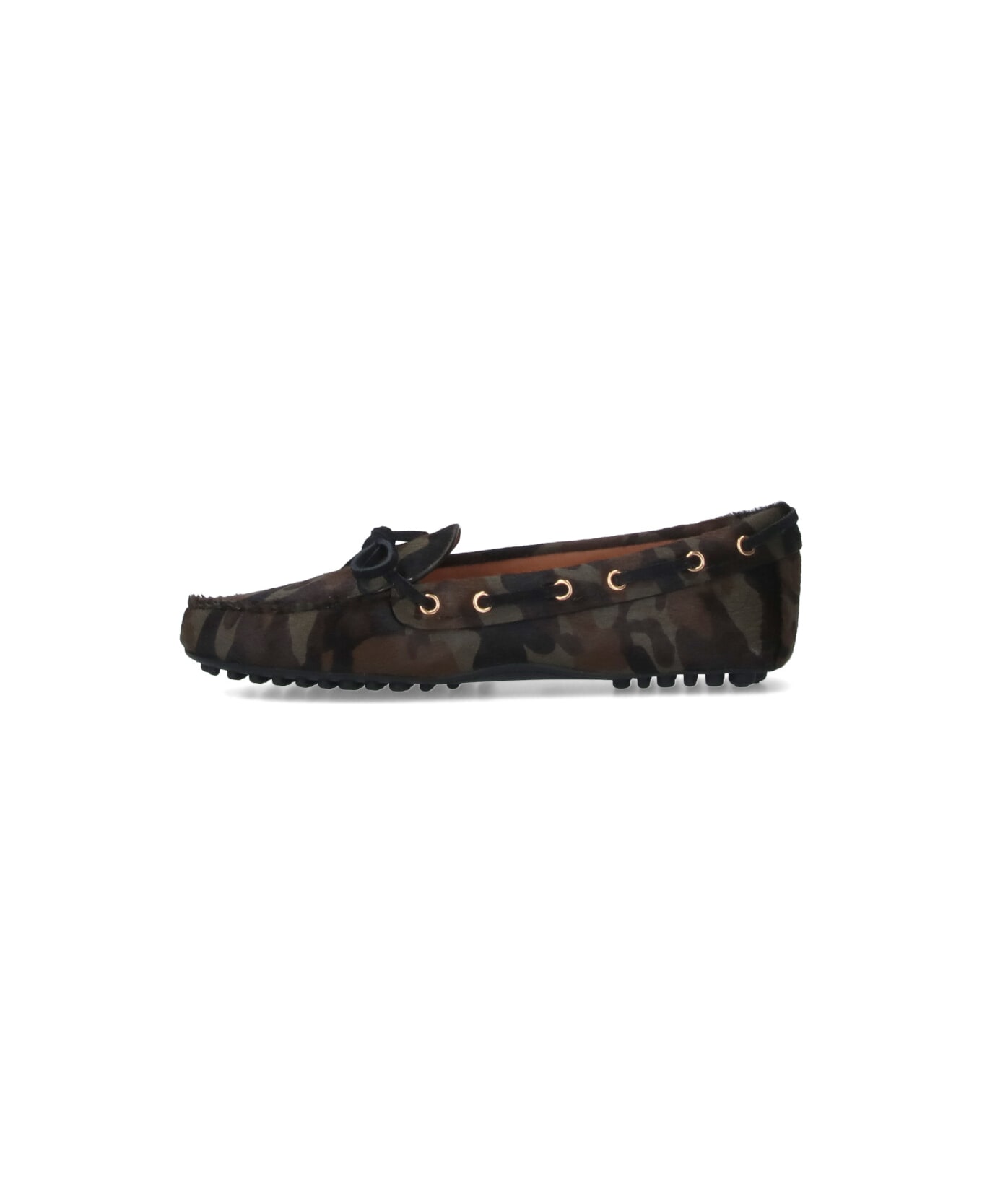 Car Shoe Pony Hair Loafers - Green