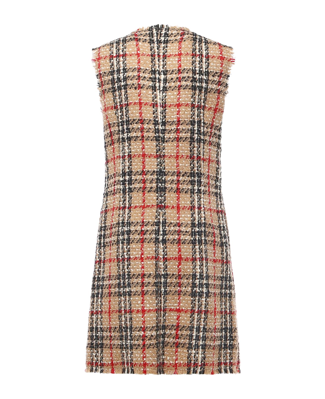 Burberry Check Bouclé Mini Dress - SAND