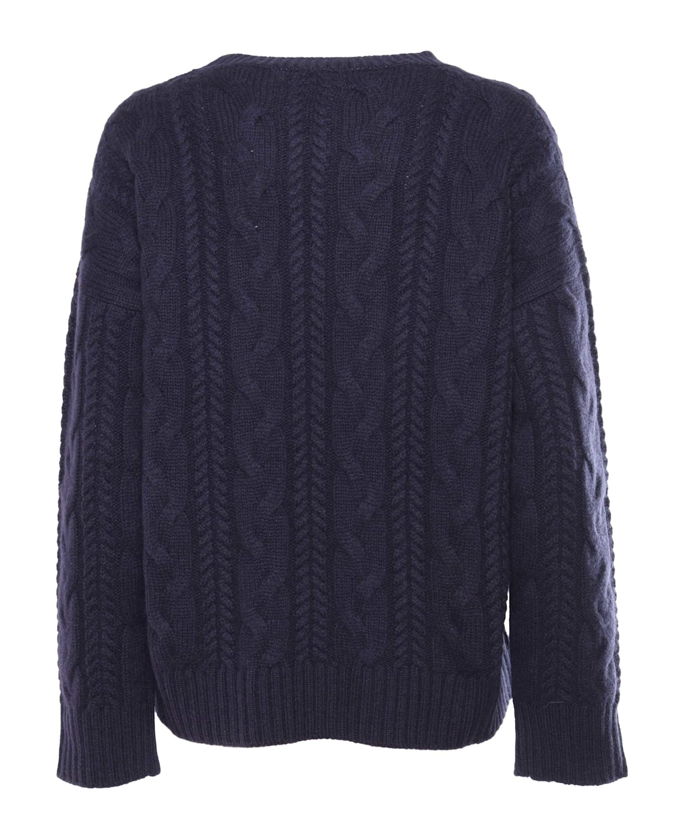 Kangra Braided Crewneck Sweater - BLUE