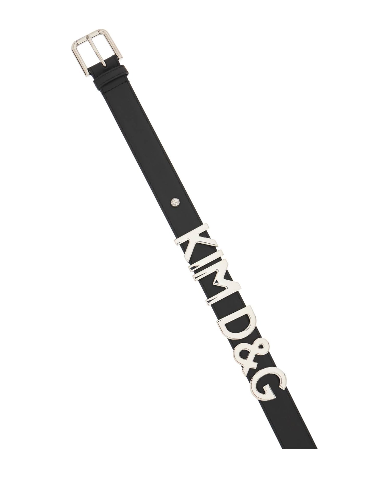 Dolce & Gabbana Lettering Leather Belt - NERO PALLADIO (Black) ベルト