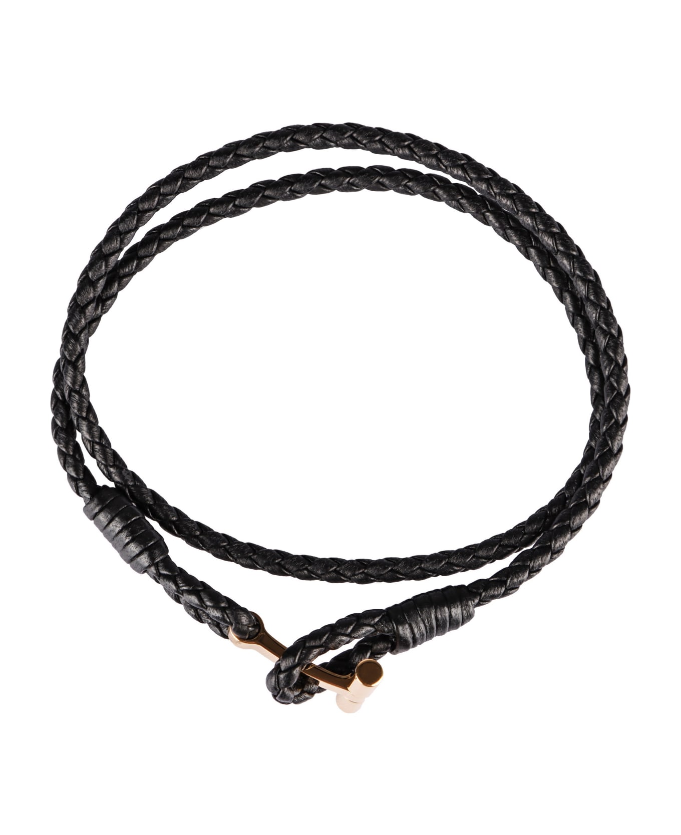 Tom Ford T Leather Bracelet - BLACK