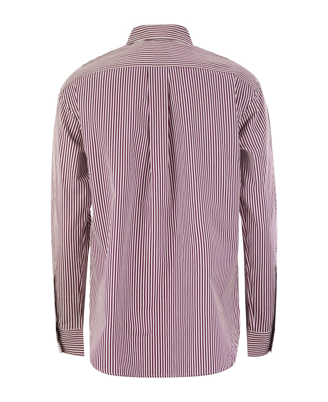 Ralph Lauren Relaxed Fit Pinstriped Shirt - Bordeaux/white