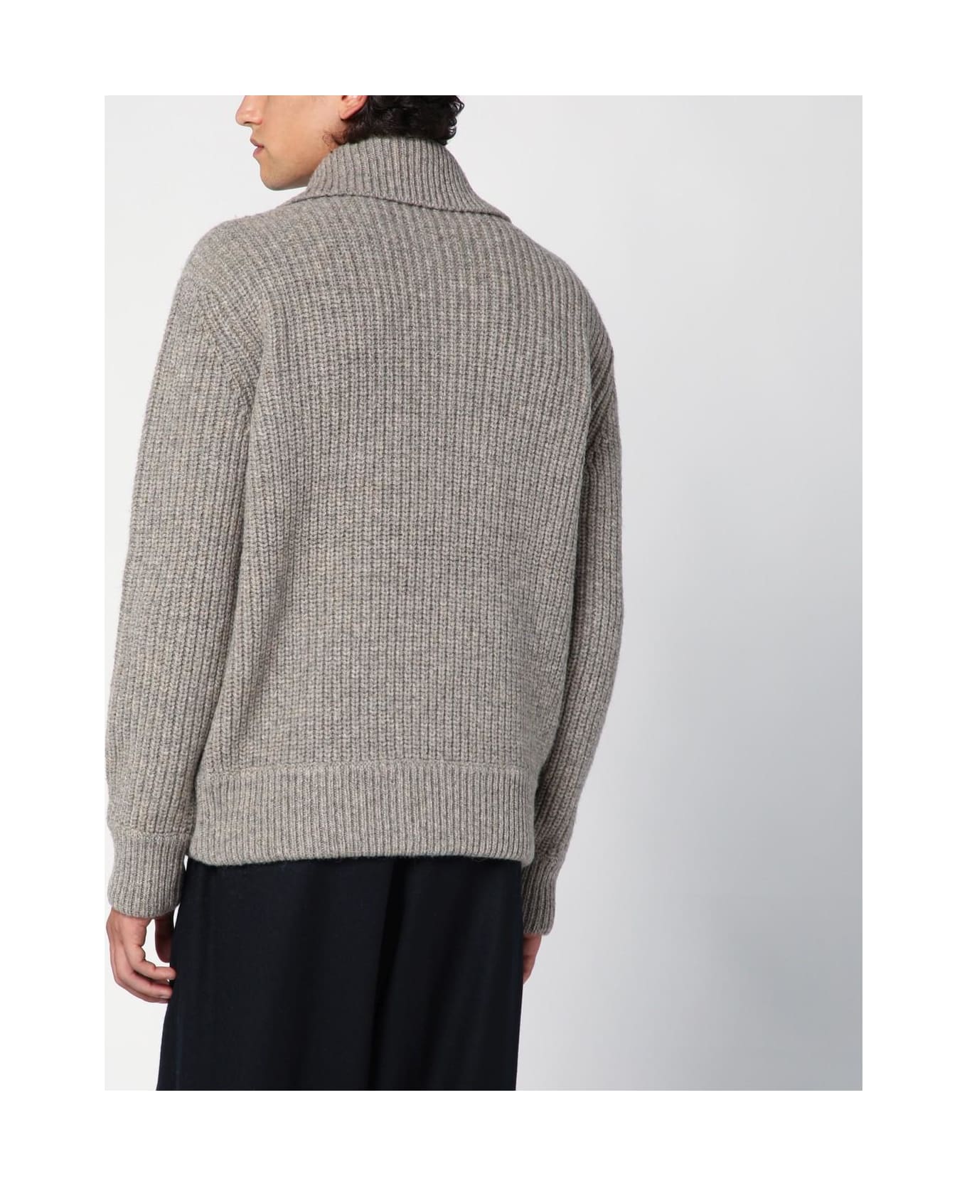 Dries Van Noten Grey M\u00e9lange Wool Jumper - GREY ニットウェア