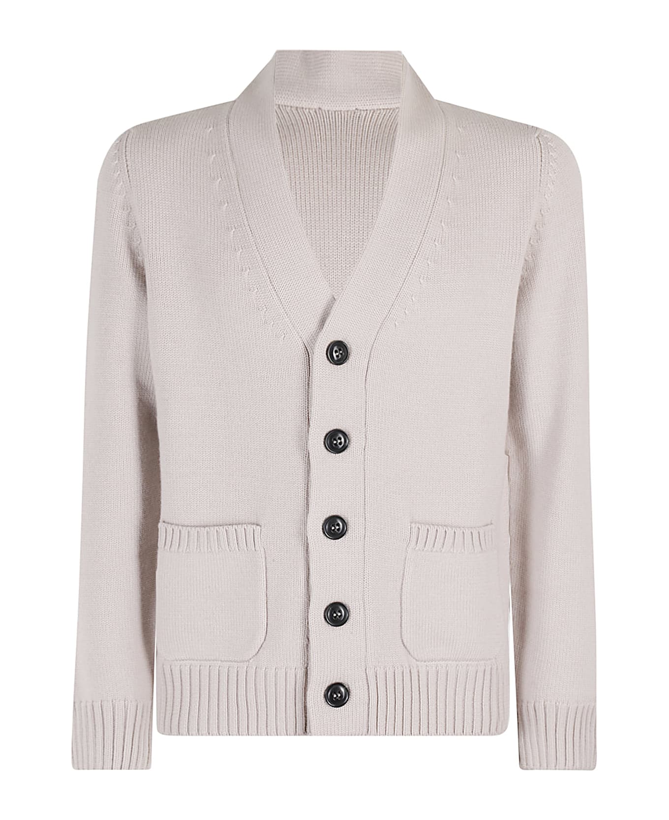 Drumohr Cardigan Lana Merinos Doppio Filo - Cenere