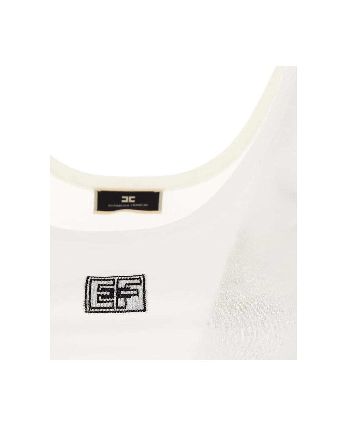 Elisabetta Franchi Logo Tank Top - Ivory