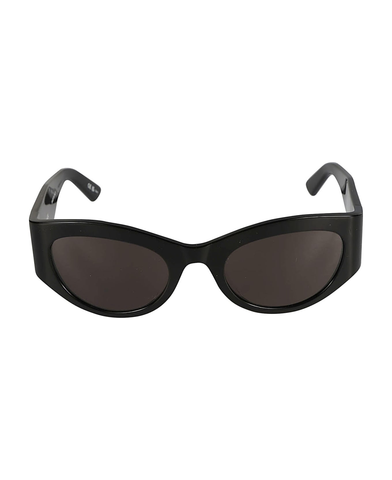Balenciaga Eyewear Logo Sided Cat-eye Sunglasses - 001 BLACK BLACK GREY