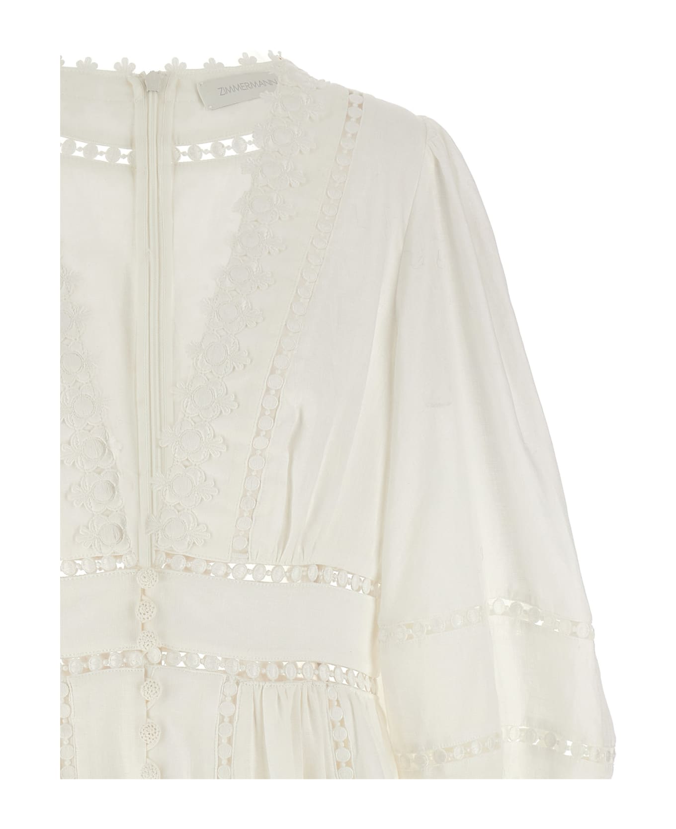 Zimmermann 'pop Trimmed Mini' Dress - White