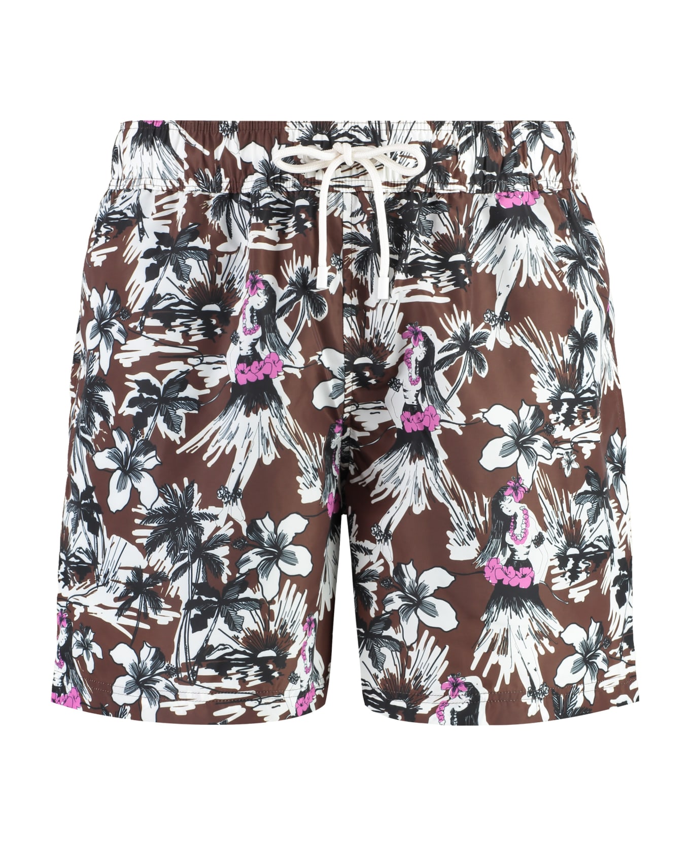 Palm Angels Printed Swim Shorts - brown