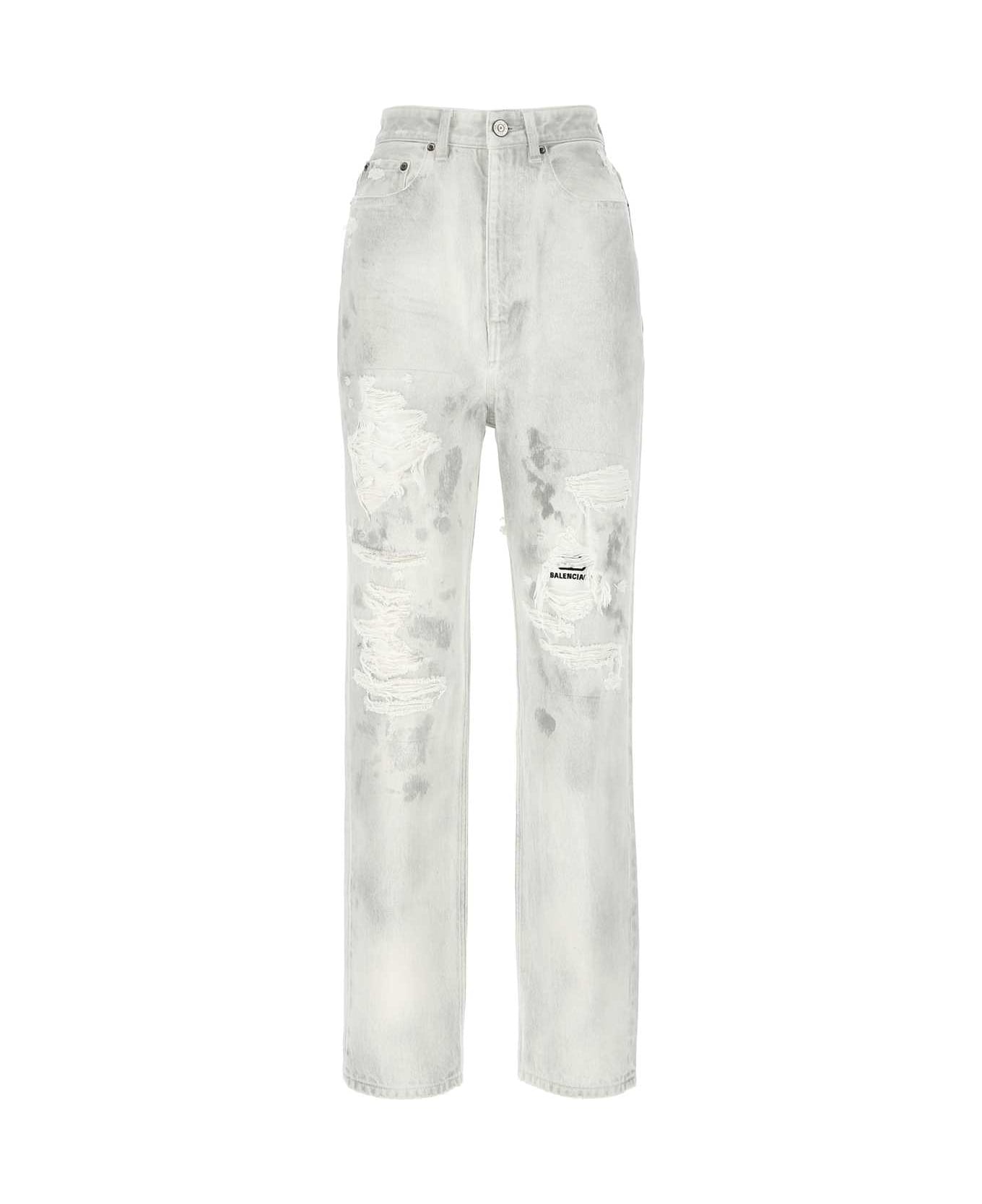 Balenciaga Light Grey Denim Jeans - STONEWASHWHITE