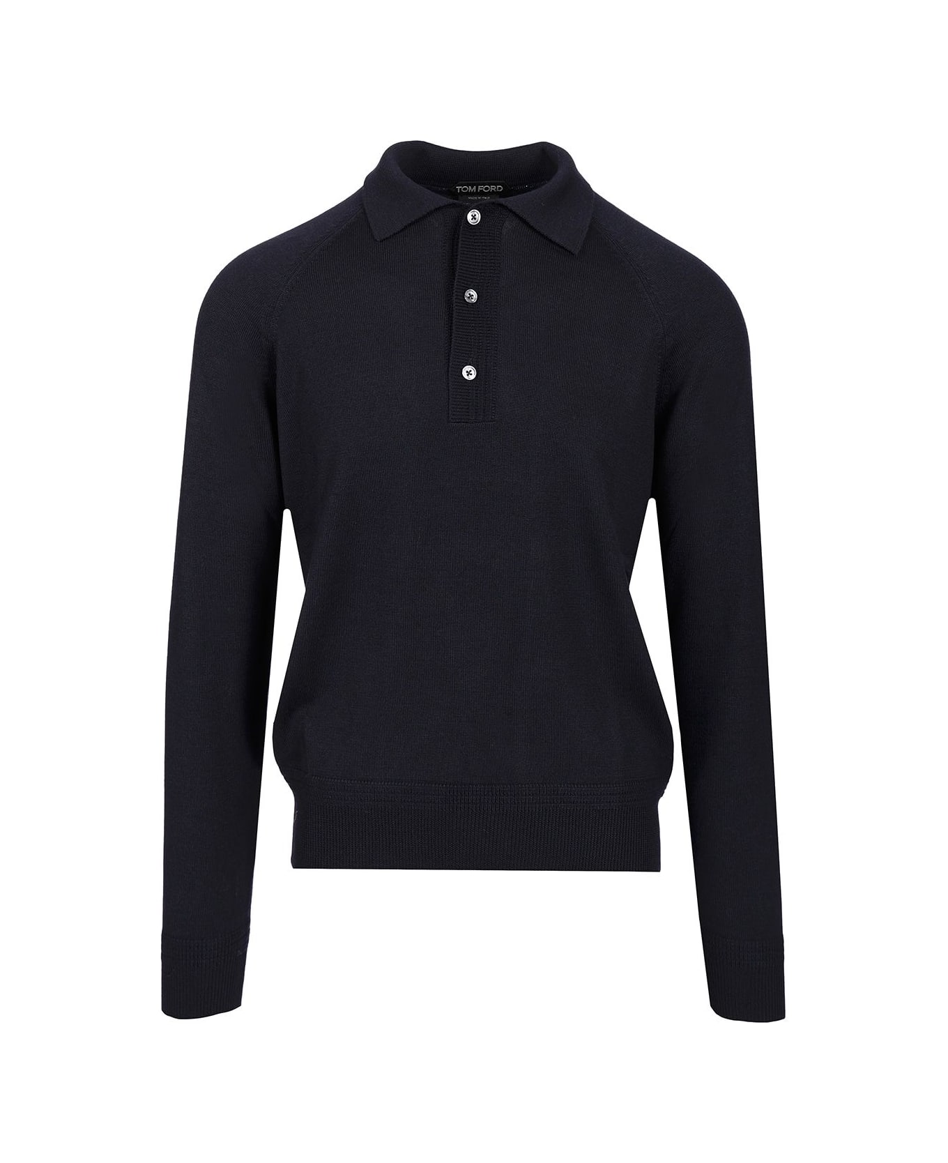 Tom Ford Wool And Silk Polo - Blue